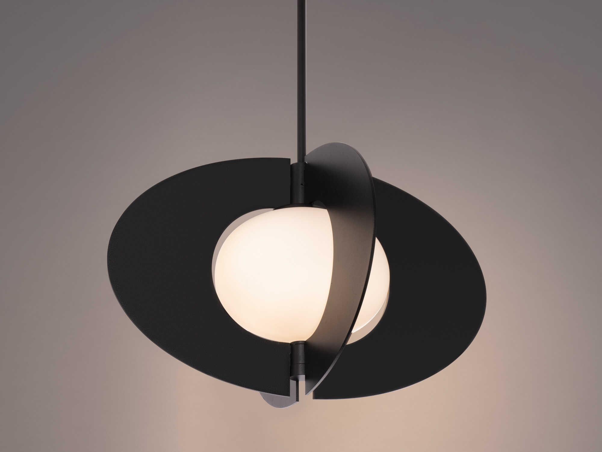 Modern Forms Echelon 1-Light Black Glass LED Geometric Pendant
