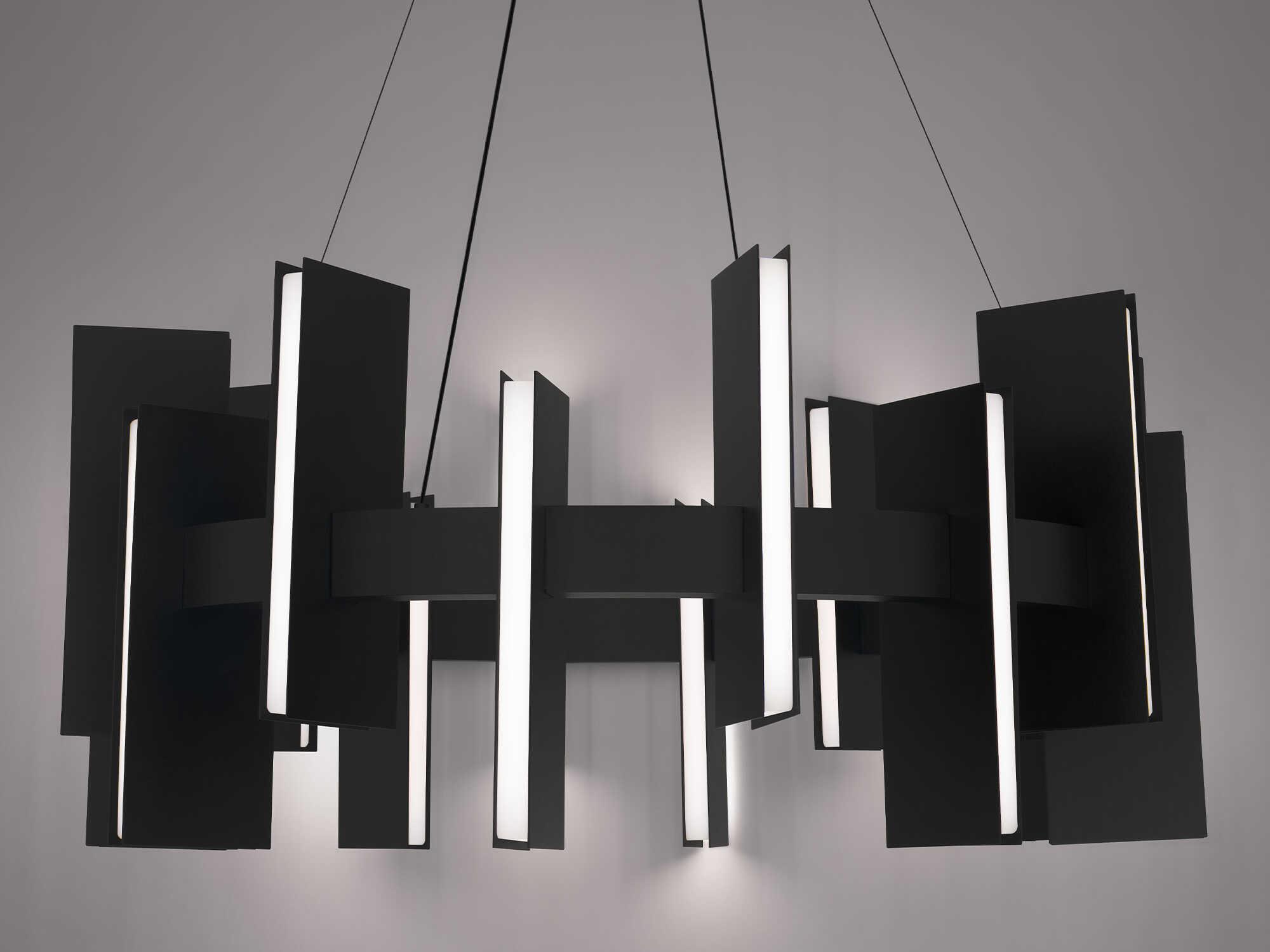 Modern Forms Ronan 1-Light Black Geometric Pendant