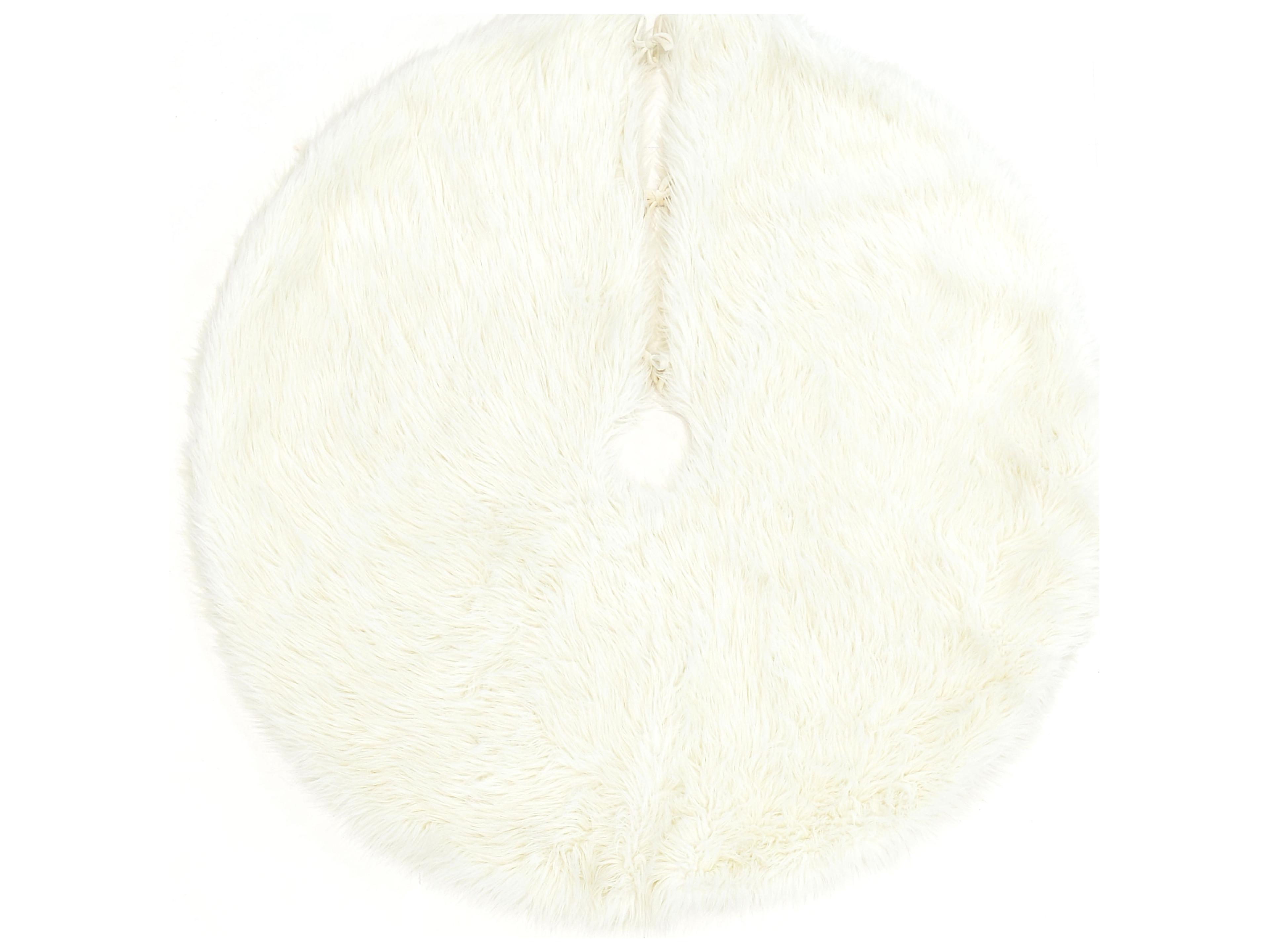 Momeni White Furry Tree Skirt