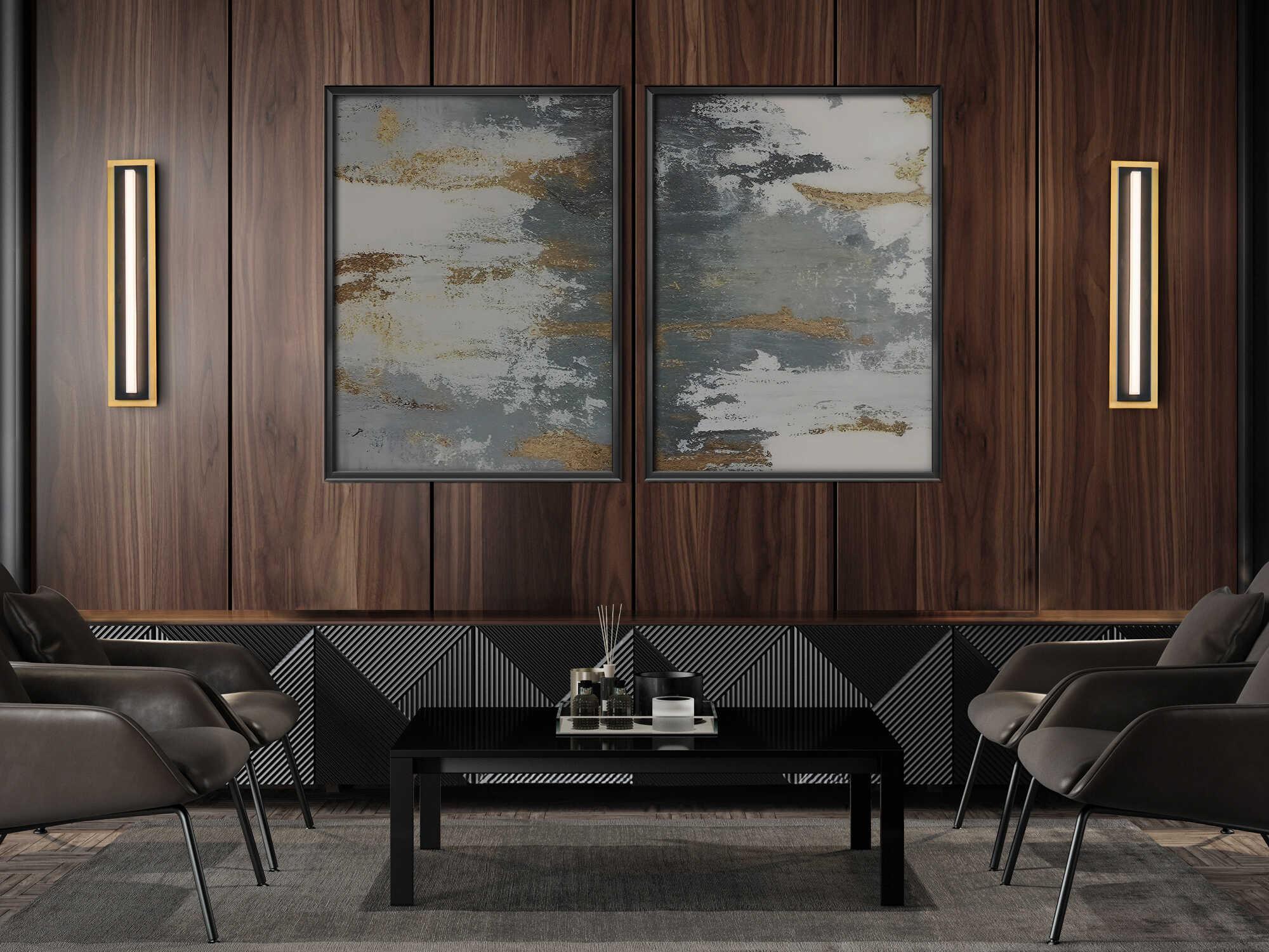 Modern Forms Lyrikal 1-Light Black With Aged Brass Wall Sconce