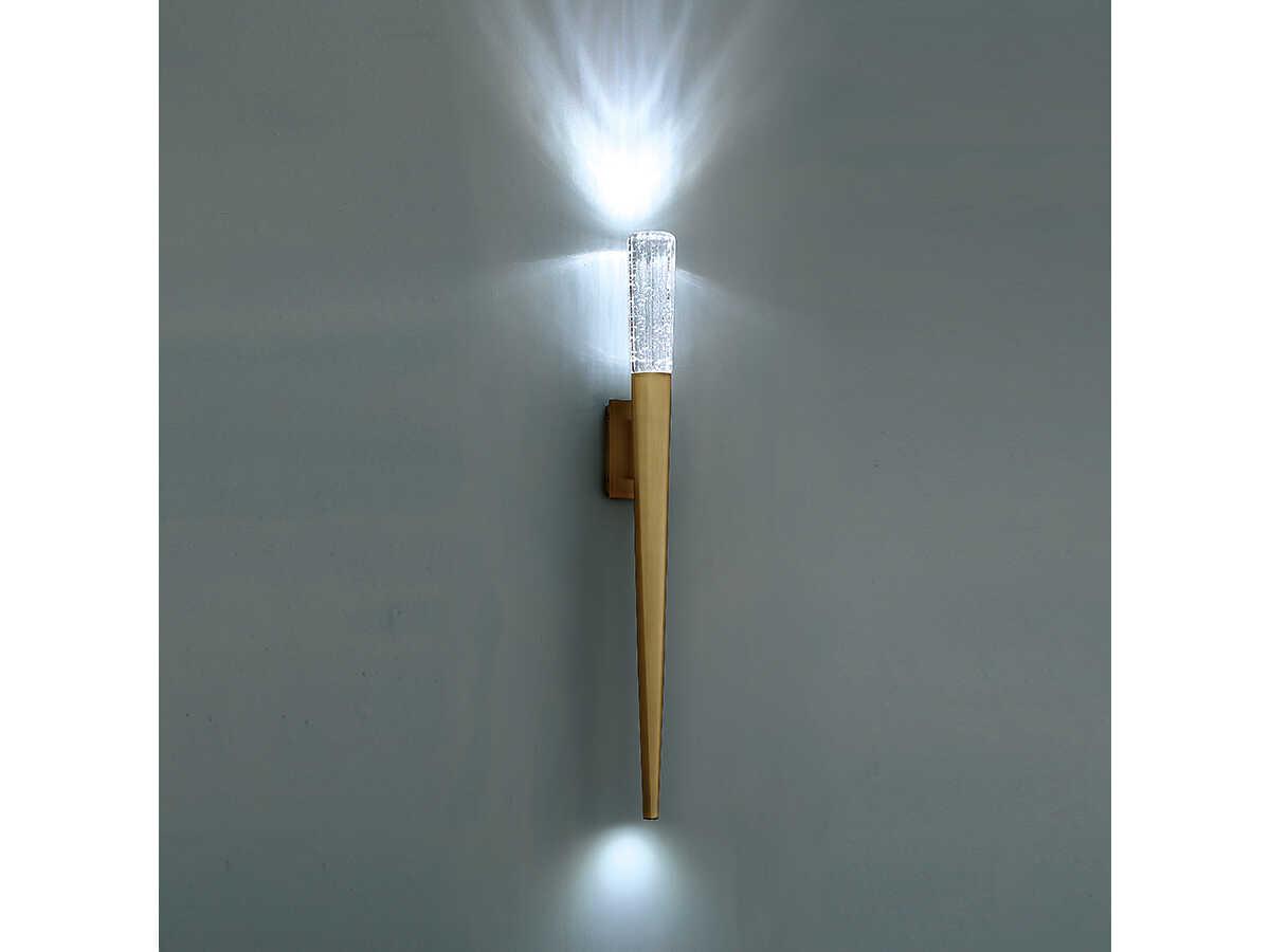 Modern Forms Scepter 2-Light Aged Brass Crystal LED Wall Sconce