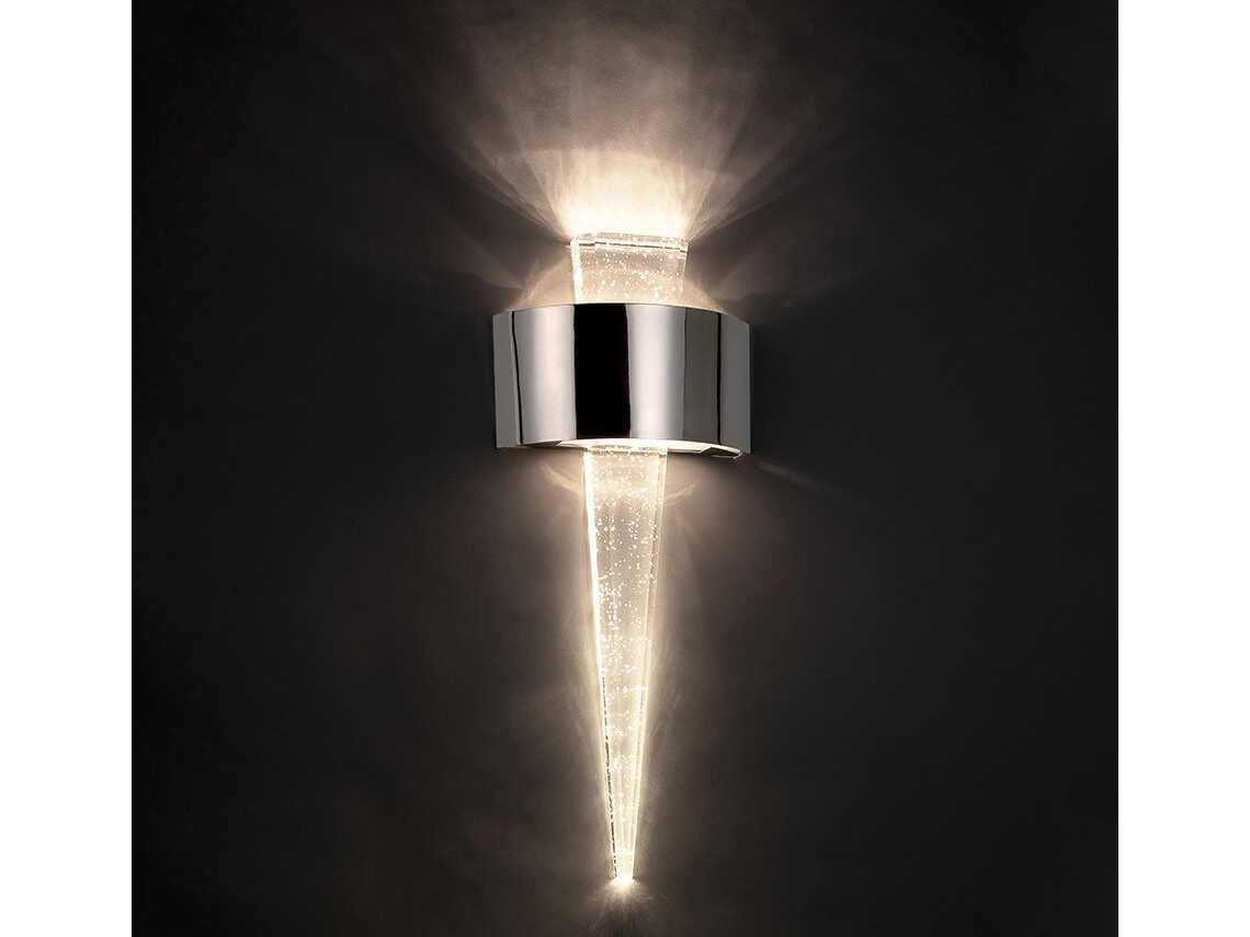 Modern Forms Palladian 2-Light Polished Nickel Crystal Glass Wall Sconce