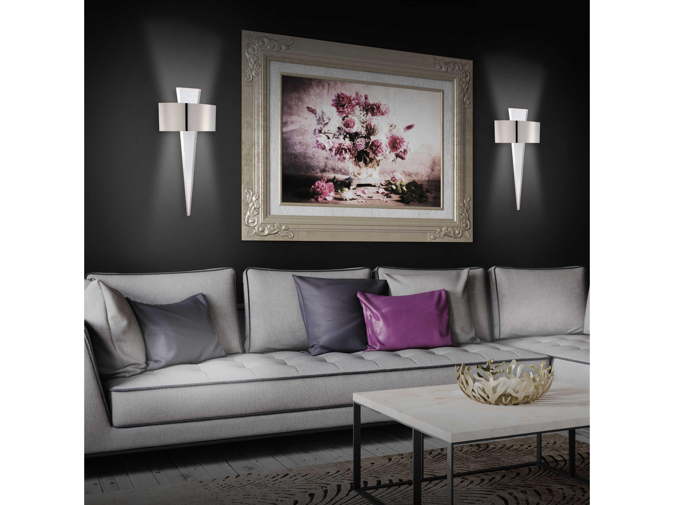 Modern Forms Palladian 2-Light Polished Nickel Crystal Glass Wall Sconce