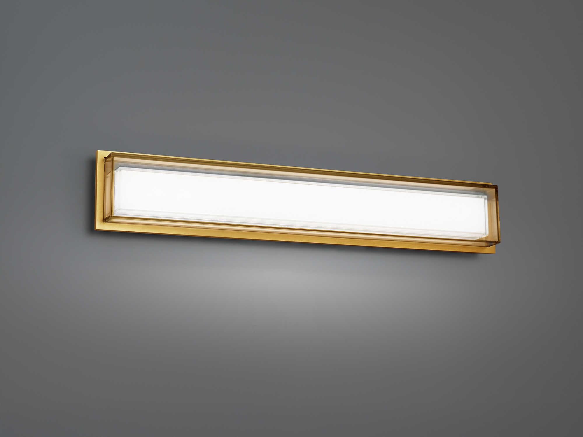 Modern Forms Ice Bar 1-Light Aged Brass Vanity Light