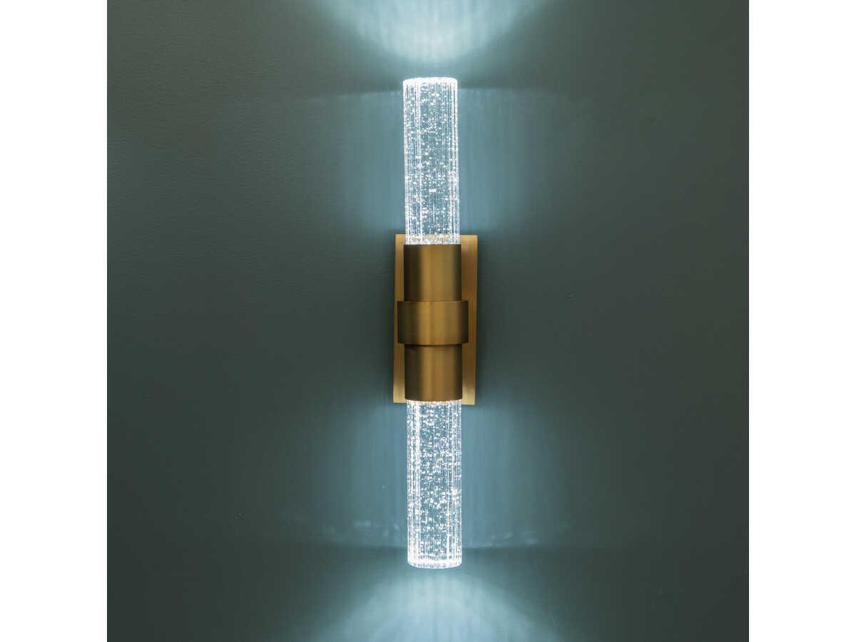 Modern Forms Ceres 1-Light Aged Brass Crystal LED Wall Sconce