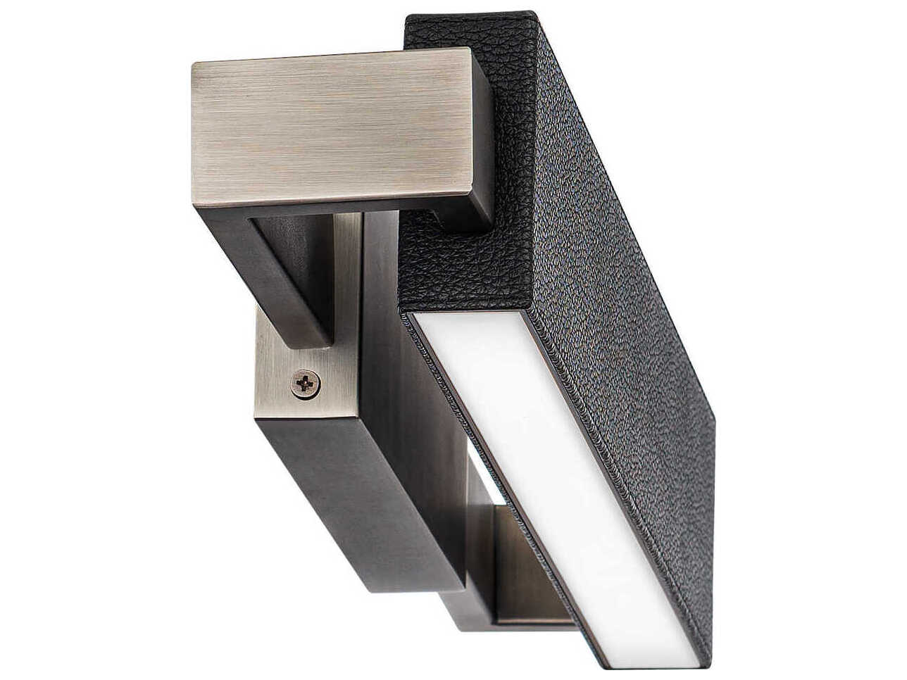 Modern Forms Kinsman 2-Light Pebbled Black Brushed Nickel Glass Vanity Light