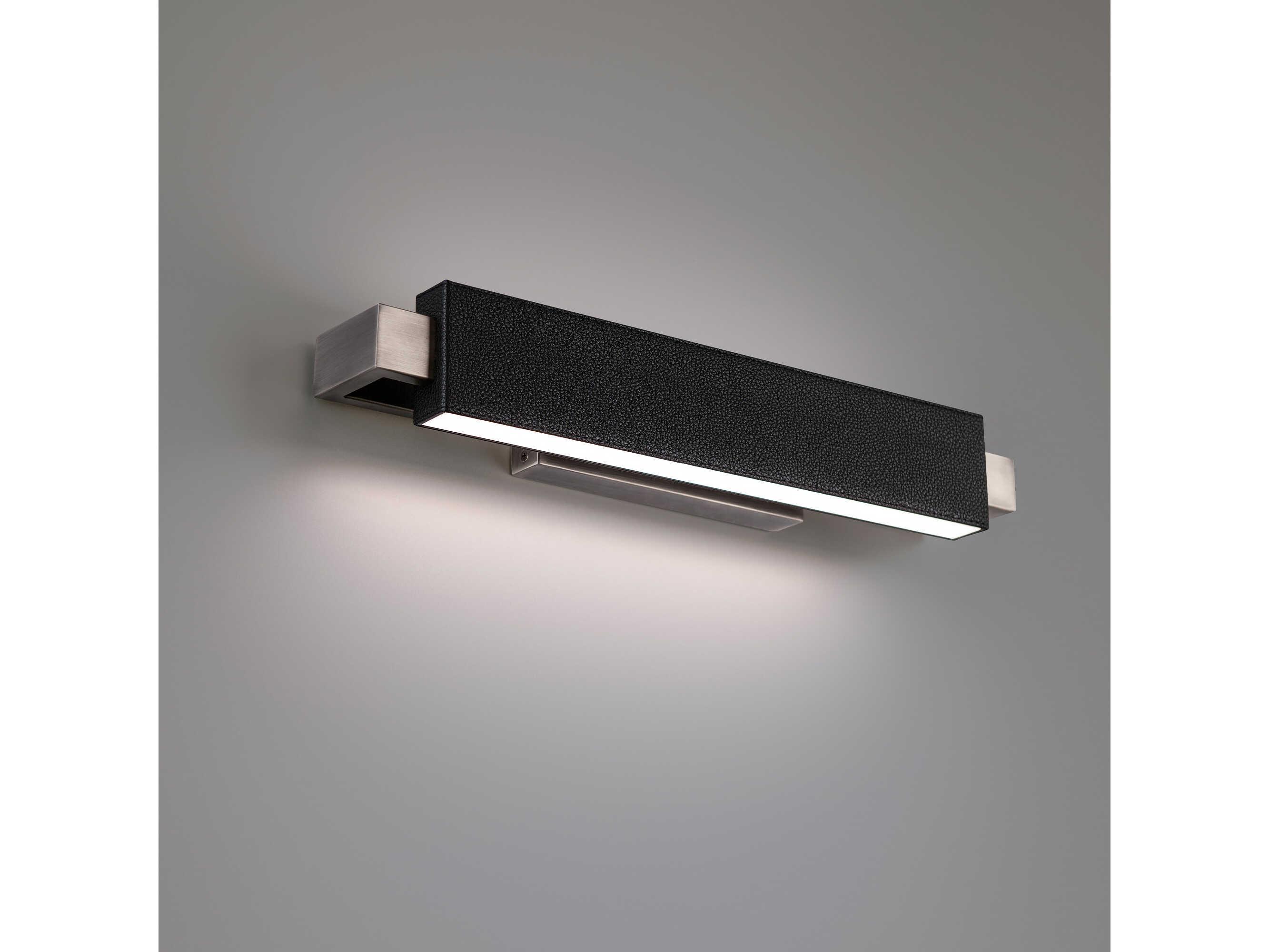 Modern Forms Kinsman 2-Light Pebbled Black Brushed Nickel Glass Vanity Light