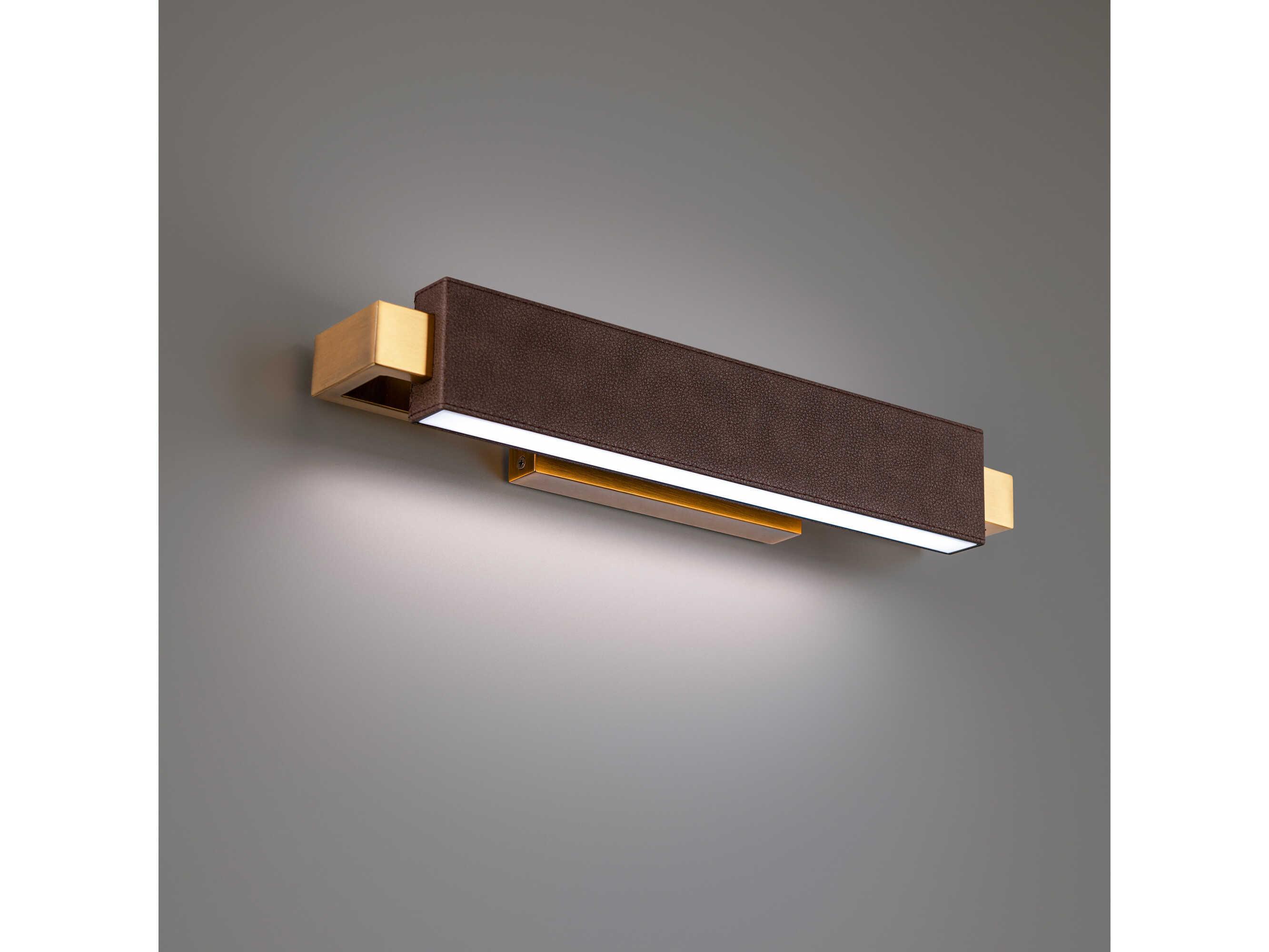 Modern Forms Kinsman 2-Light Bomber Brown Aged Brass Bronze Glass LED Vanity Light