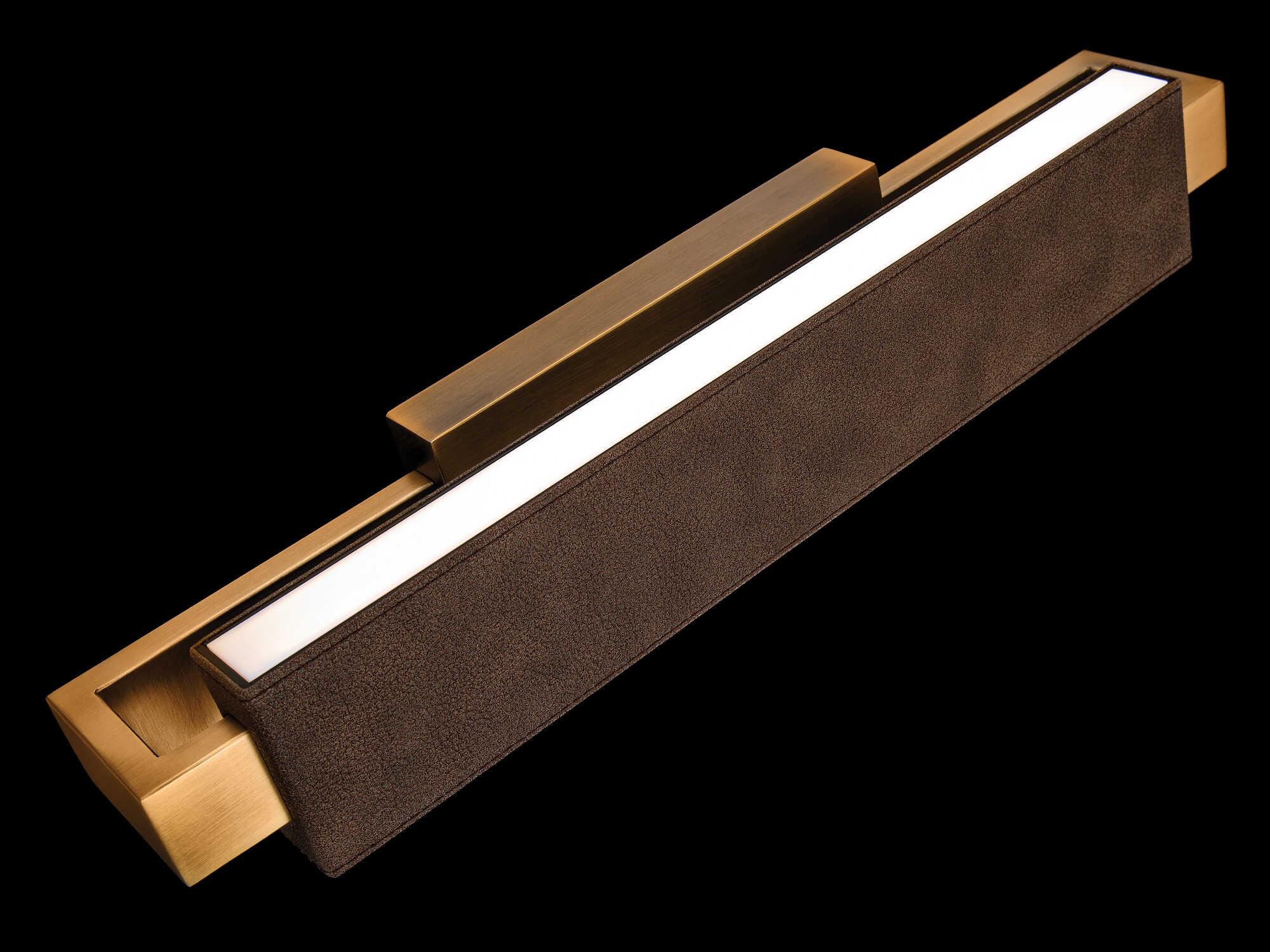 Modern Forms Kinsman 2-Light Bomber Brown Aged Brass Glass LED Vanity Light