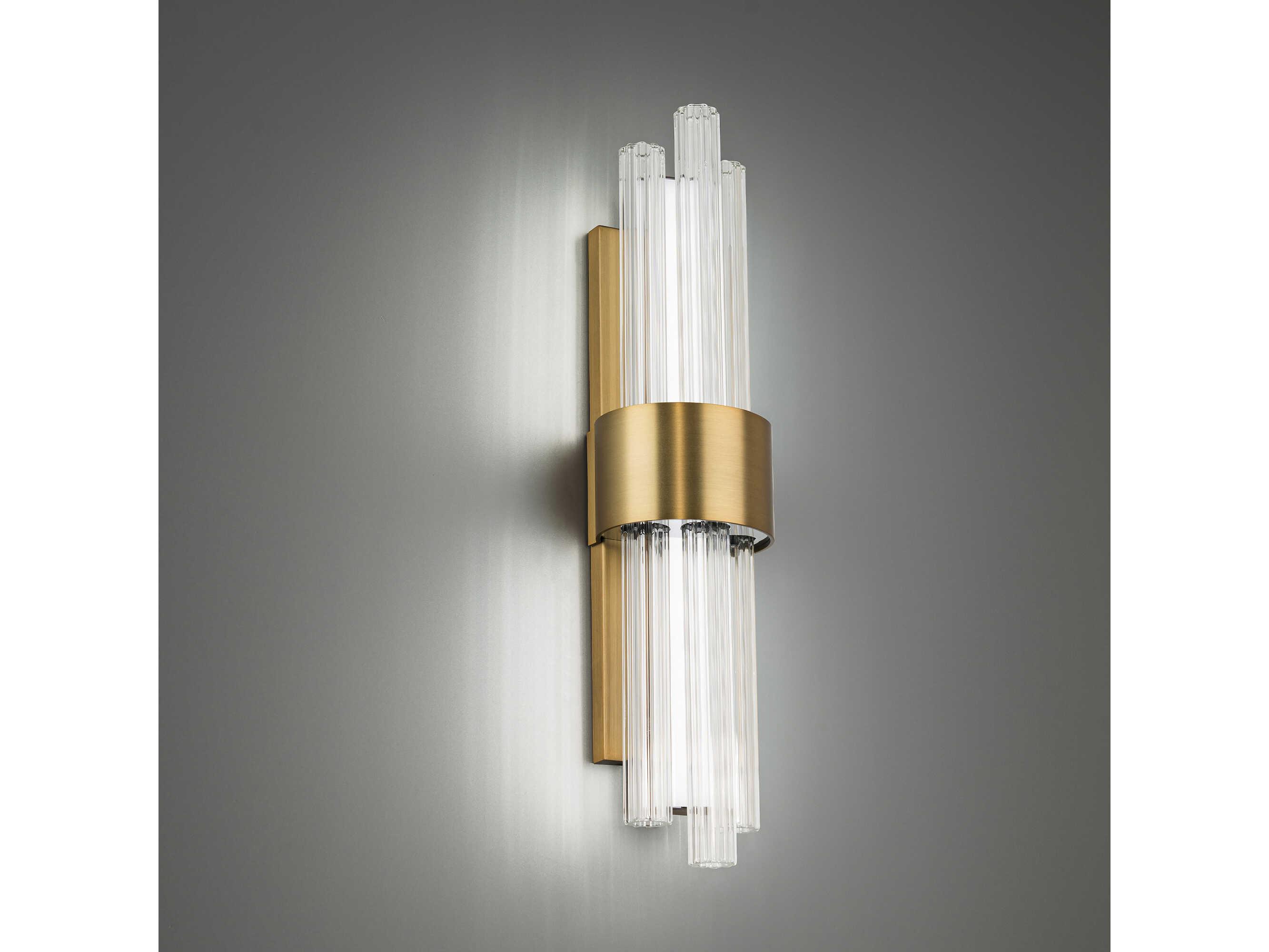 Modern Forms Luzerne 2-Light Aged Brass Glass LED Vanity Light