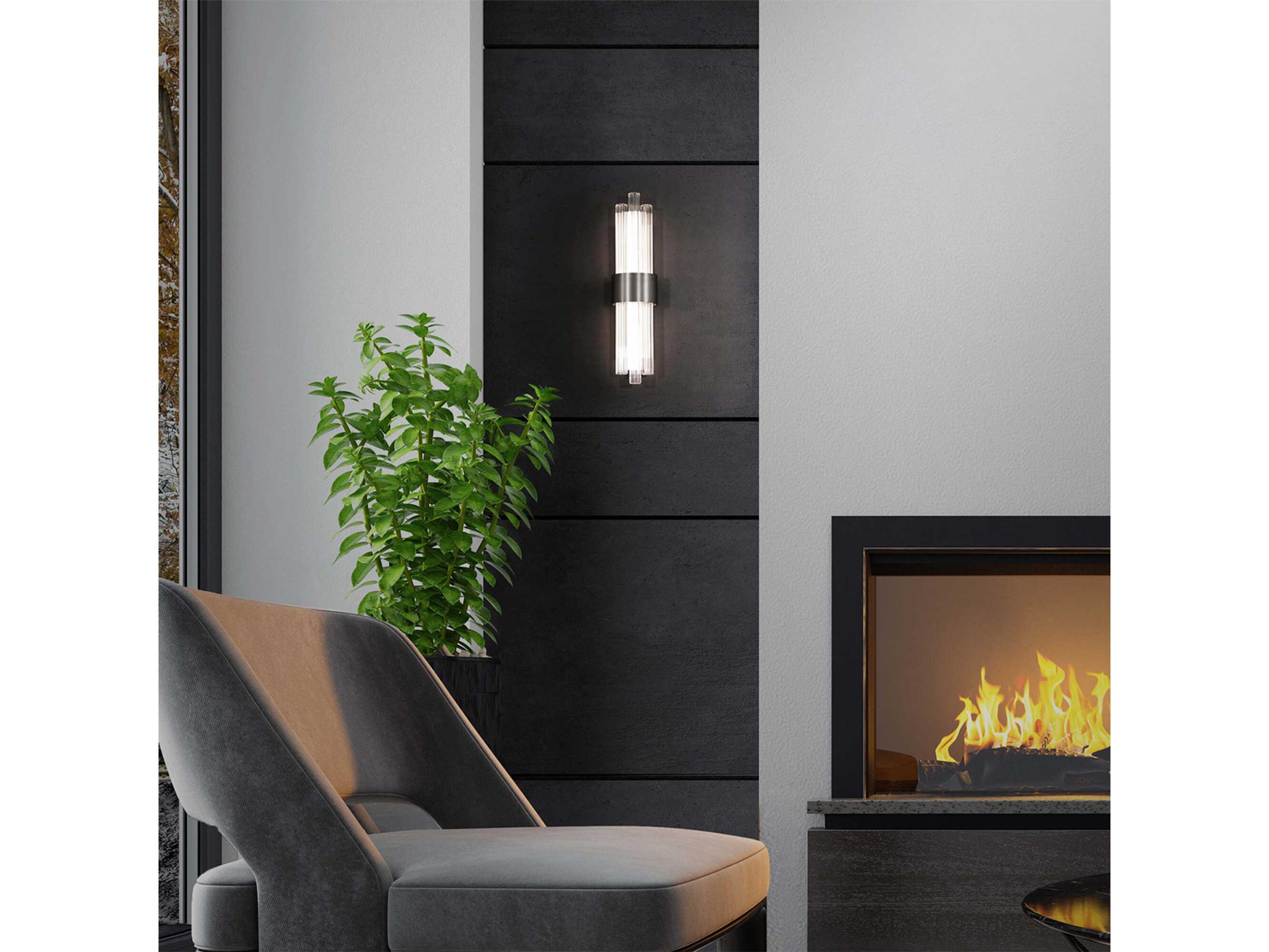 Modern Forms Luzerne 2-Light Brushed Nickel Glass LED Vanity Light