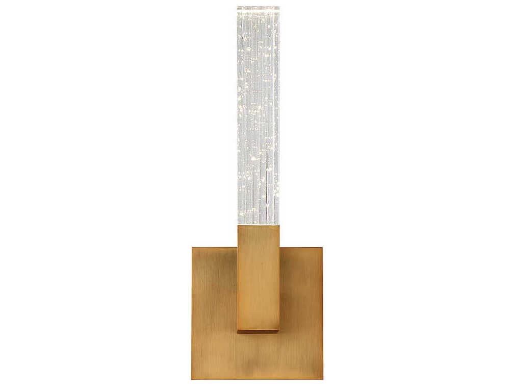 Modern Forms Cinema 1-Light Aged Brass Crystal LED Wall Sconce