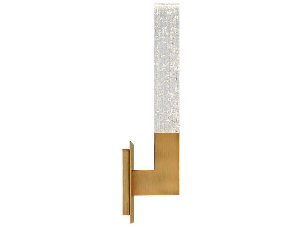 Modern Forms Cinema 1-Light Aged Brass Crystal LED Wall Sconce