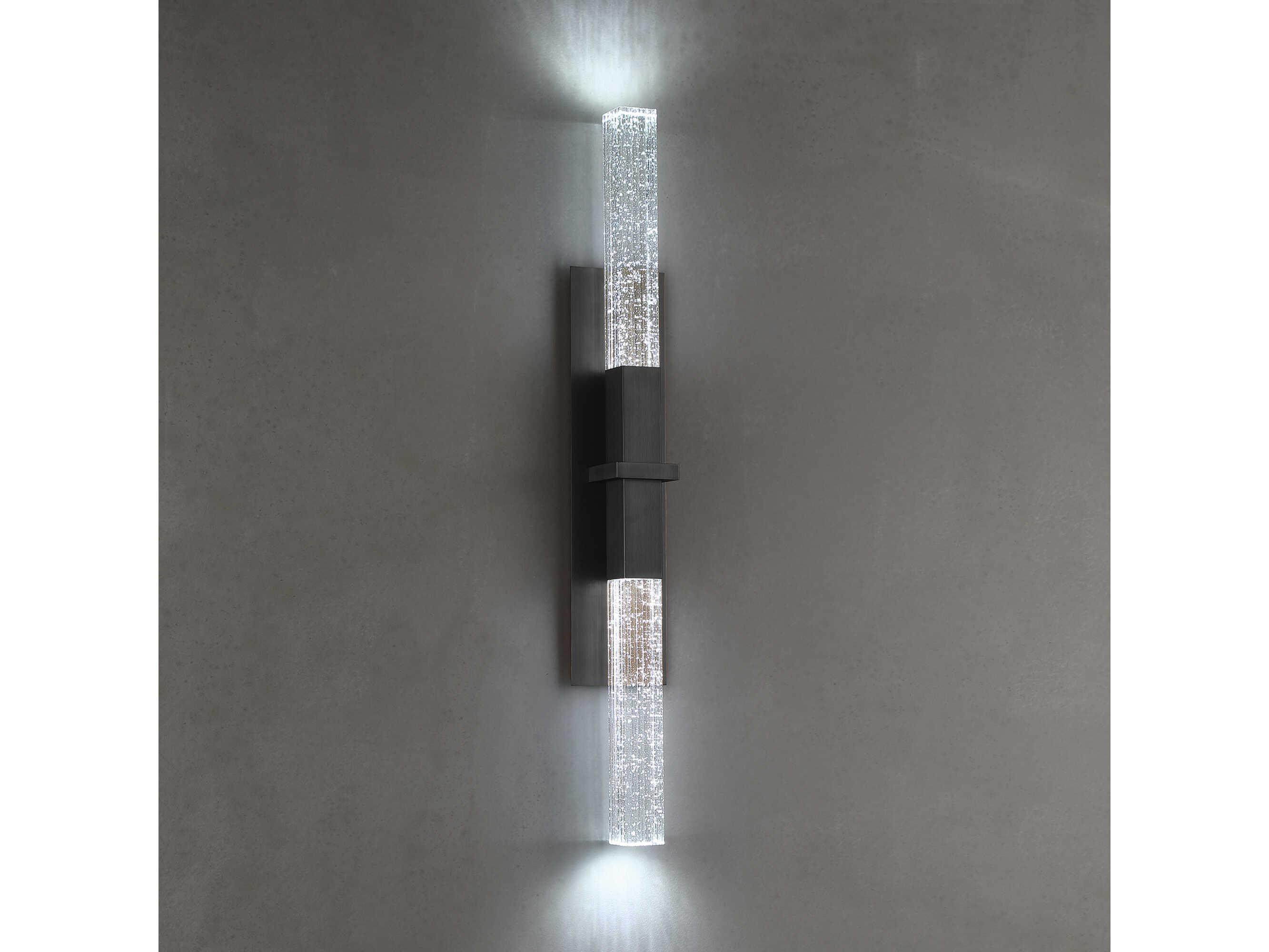 Modern Forms Cinema 2-Light Black Crystal LED Wall Sconce