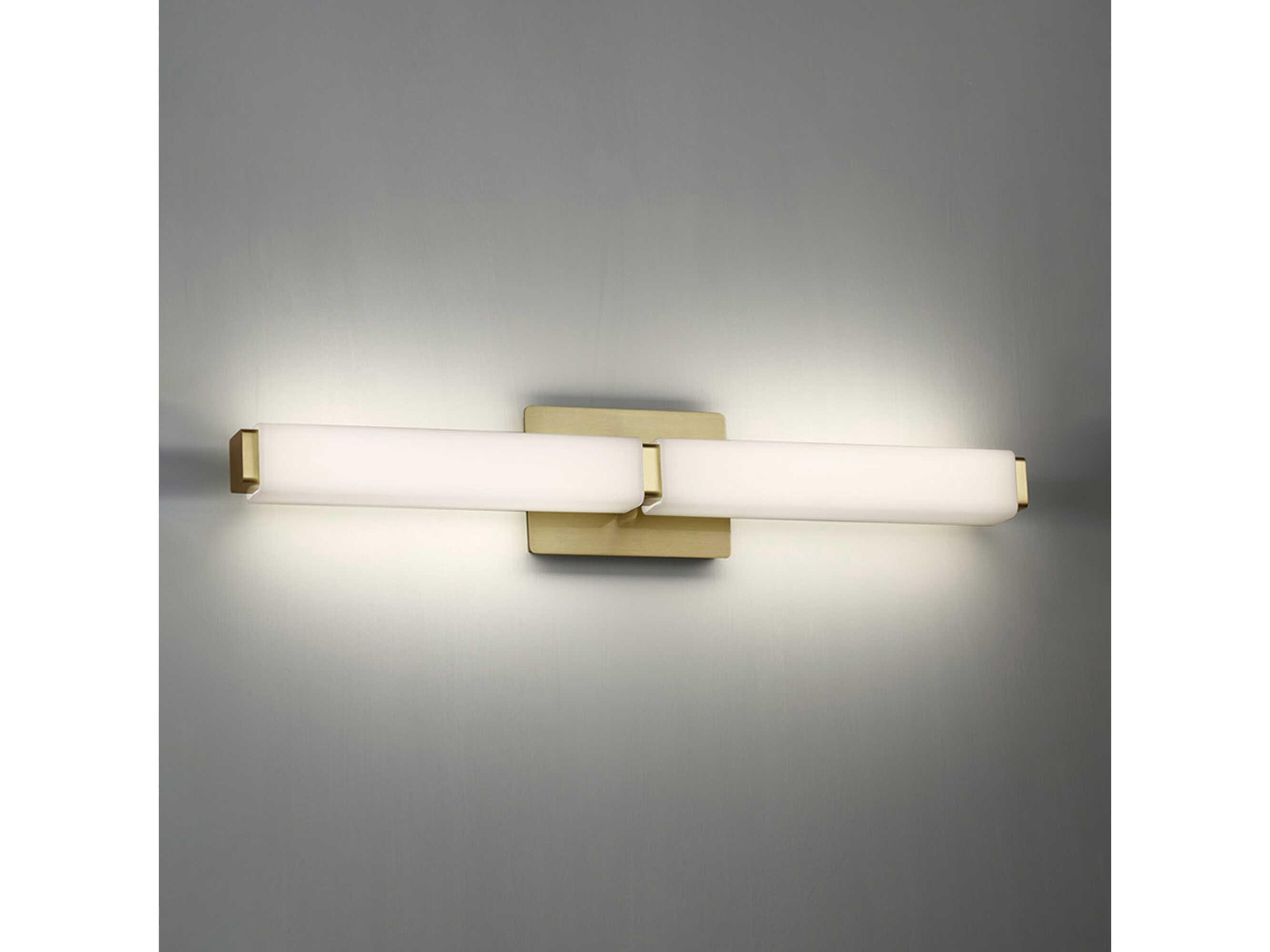 Modern Forms Vogue 1-Light Brushed Brass Glass LED Vanity Light
