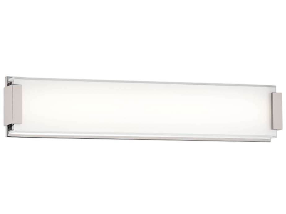 Modern Forms Polar 1-Light Brushed Nickel Glass LED Vanity Light