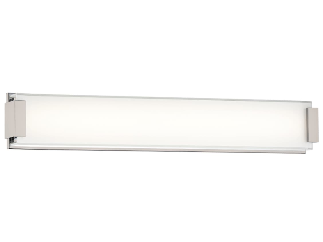 Modern Forms Polar 1-Light Brushed Nickel Glass LED Vanity Light
