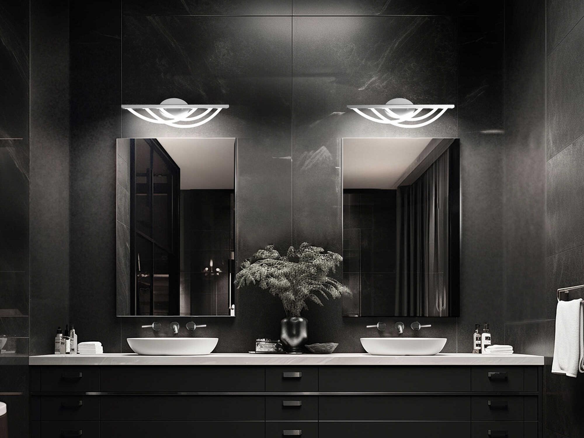 Modern Forms Swoop 3-Light Brushed Nickel White Vanity Light