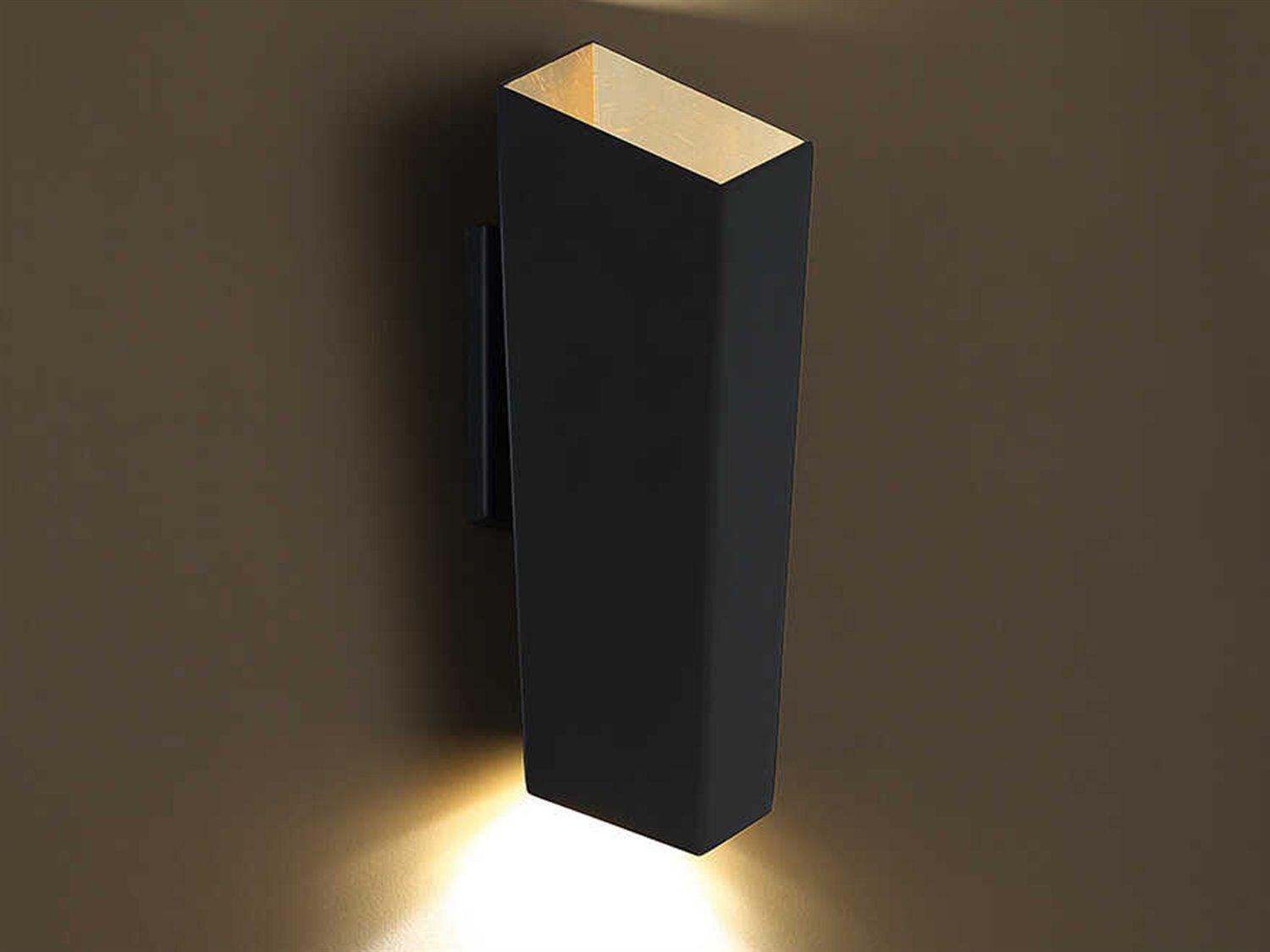 Modern Forms Dink 2-Light Black Gold Leaf LED Wall Sconce