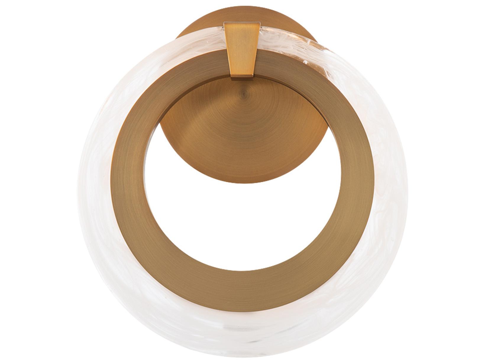 Modern Forms Serenity 1-Light Aged Brass Glass LED Wall Sconce