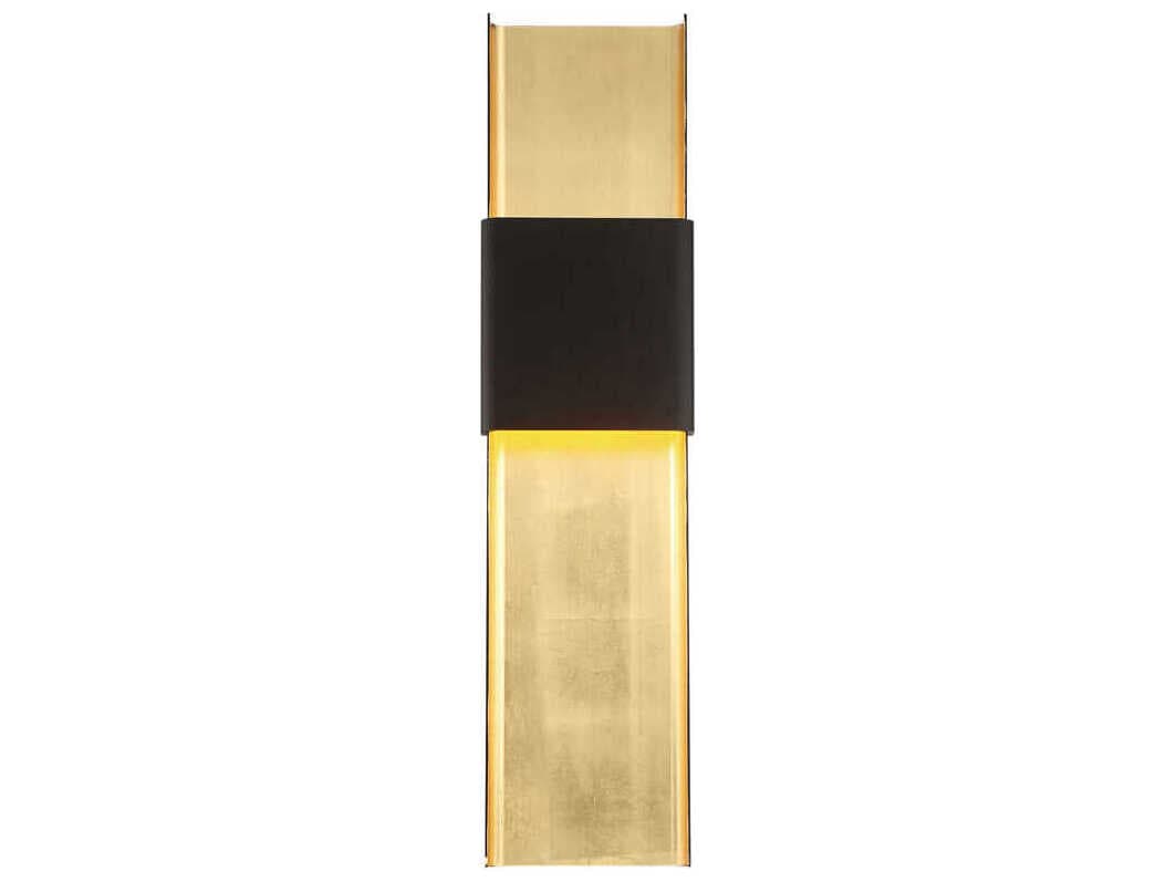 Modern Forms Tribeca 1-Light Bronze Gold Leaf Glass LED Wall Sconce