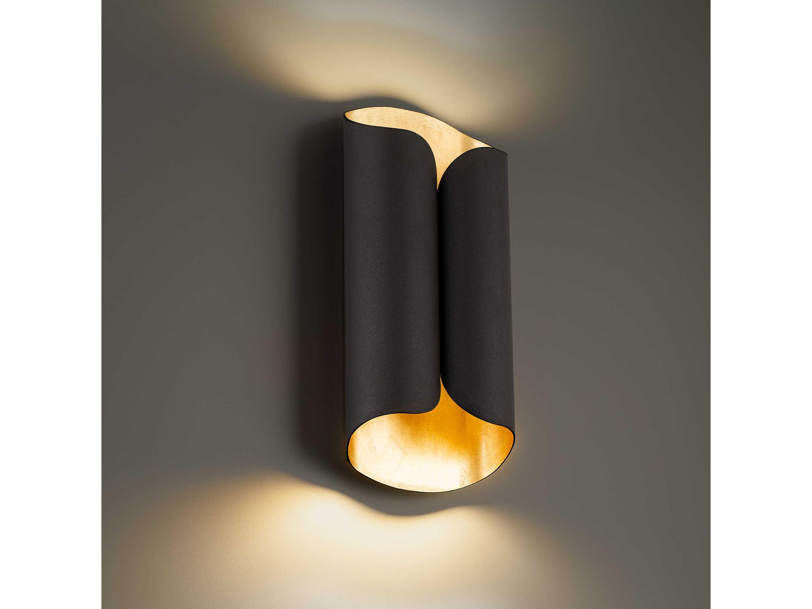 Modern Forms Opus 2-Light Bronze Gold Leaf LED Wall Sconce