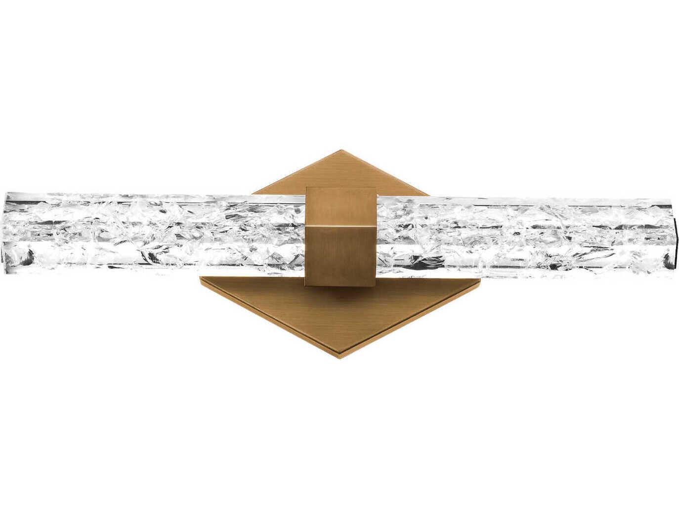 Modern Forms Regal 1-Light Aged Brass Crystal LED Vanity Light