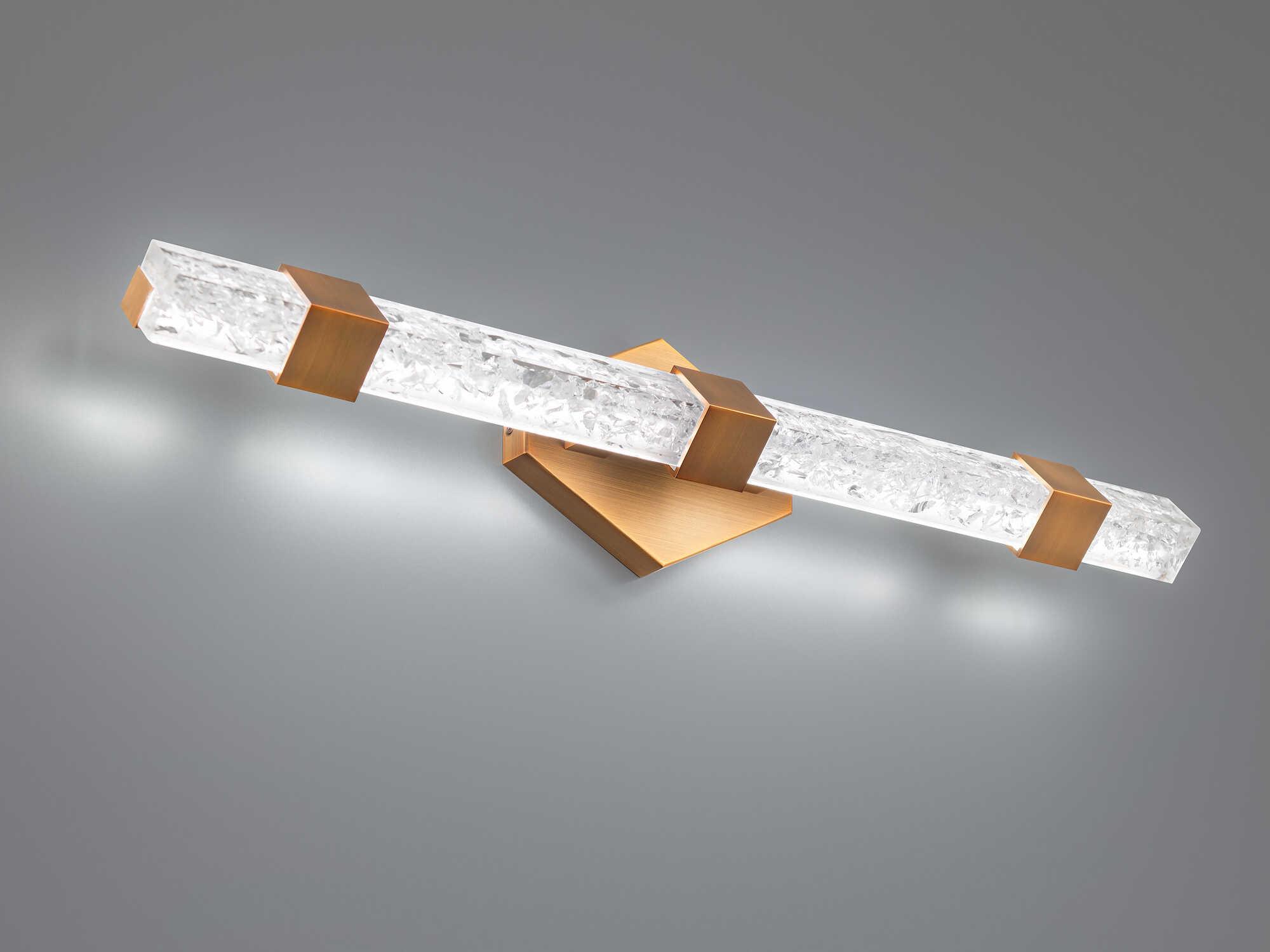 Modern Forms Regal 1-Light Aged Brass Crystal LED Vanity Light