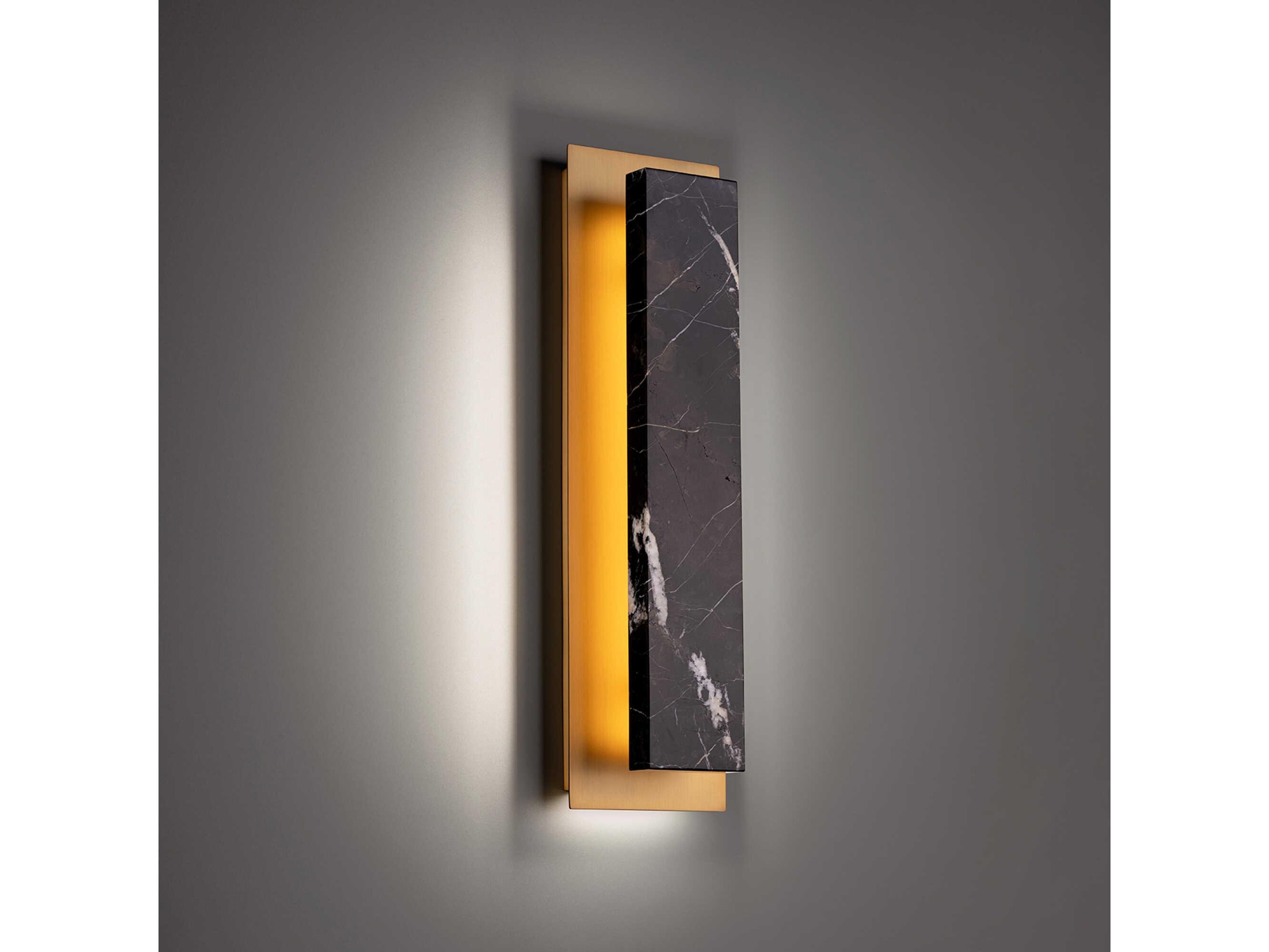 Modern Forms Zurich 1-Light Black Aged Brass Glass LED Wall Sconce