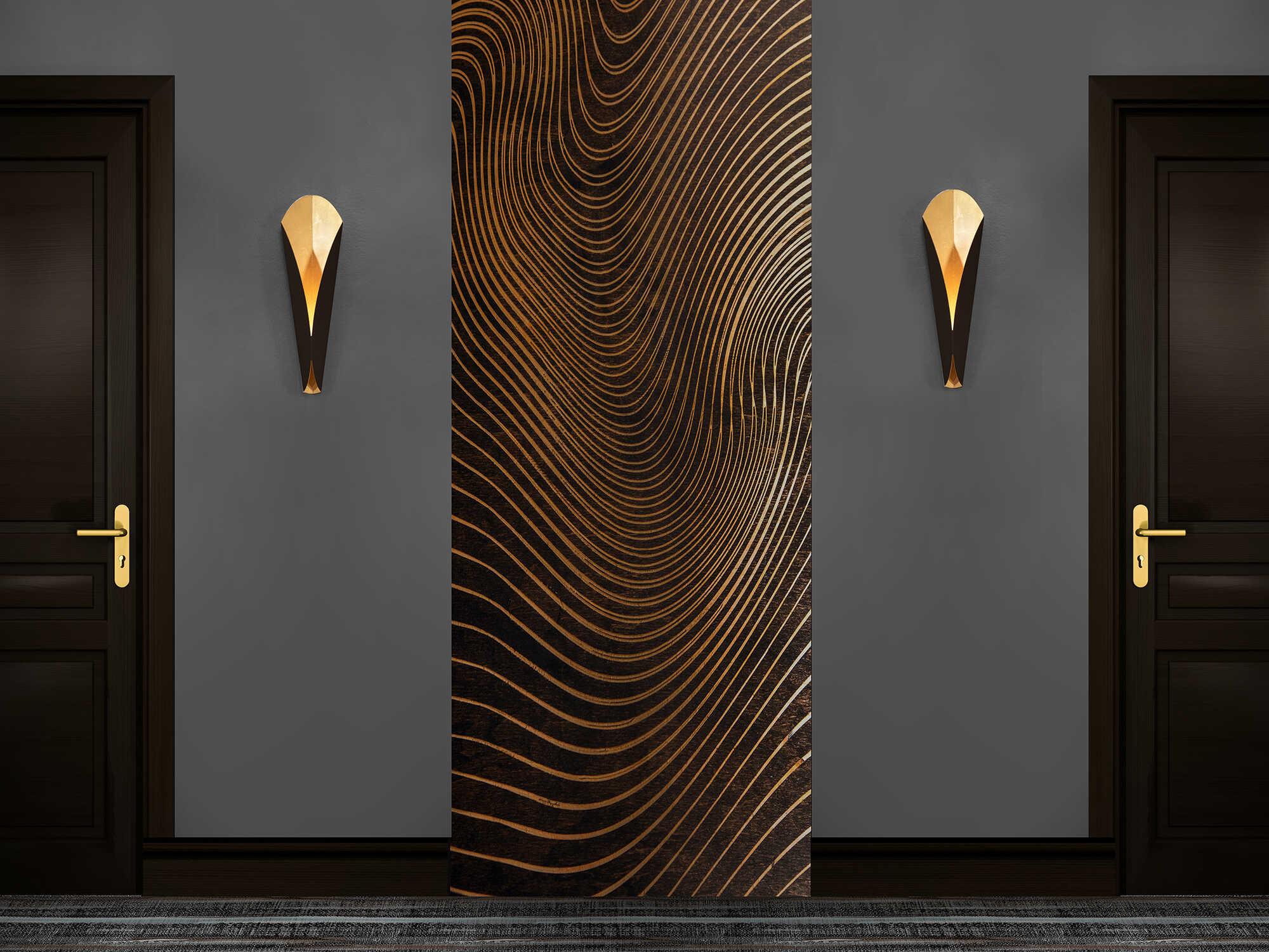 Modern Forms Fleur 1-Light Bronze Gold Leaf Black LED Wall Sconce