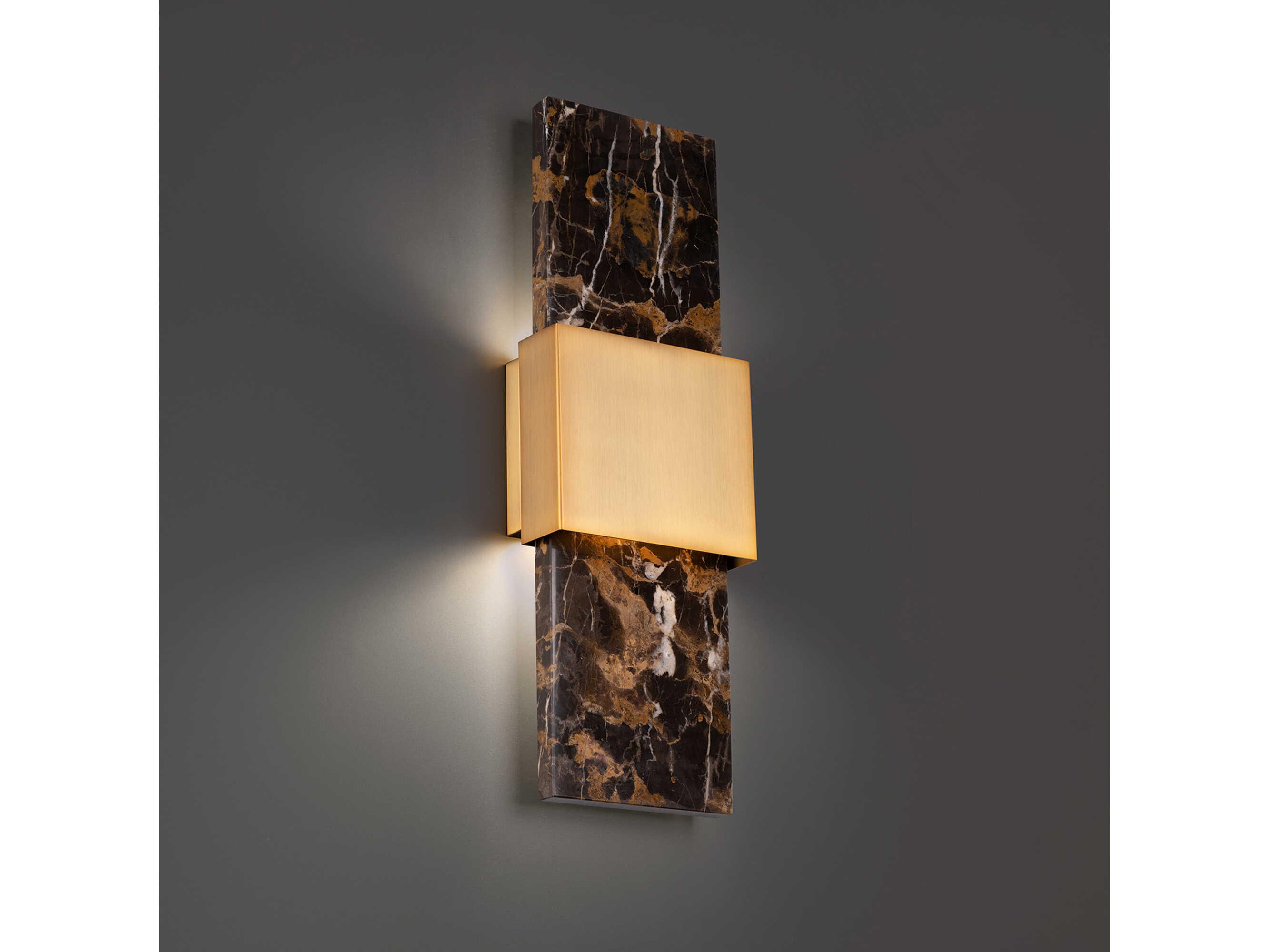 Modern Forms Mercer 1-Light Black Aged Brass Glass LED Wall Sconce