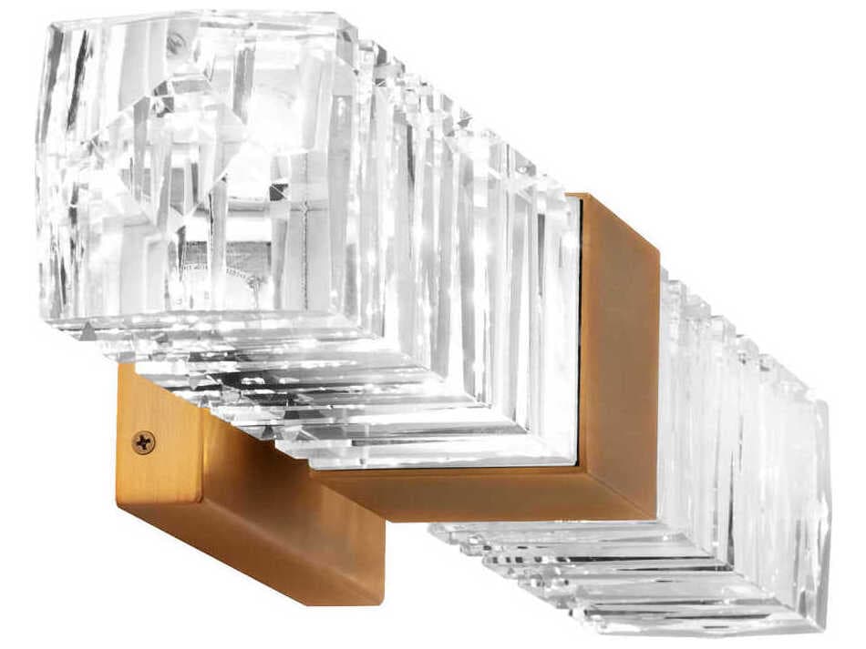 Modern Forms Juliet 2-Light Aged Brass Crystal LED Vanity Light