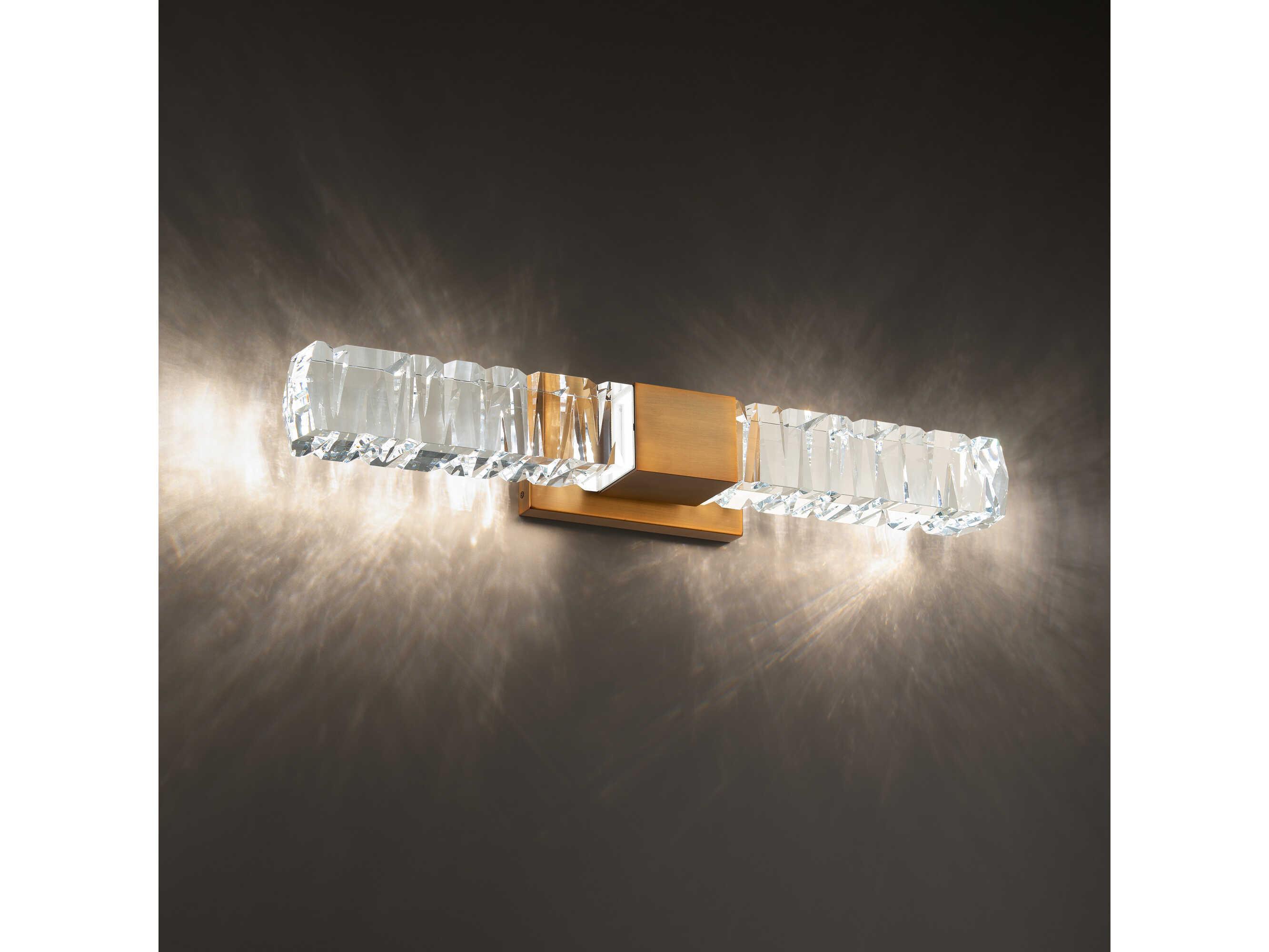 Modern Forms Juliet 2-Light Aged Brass Crystal LED Vanity Light