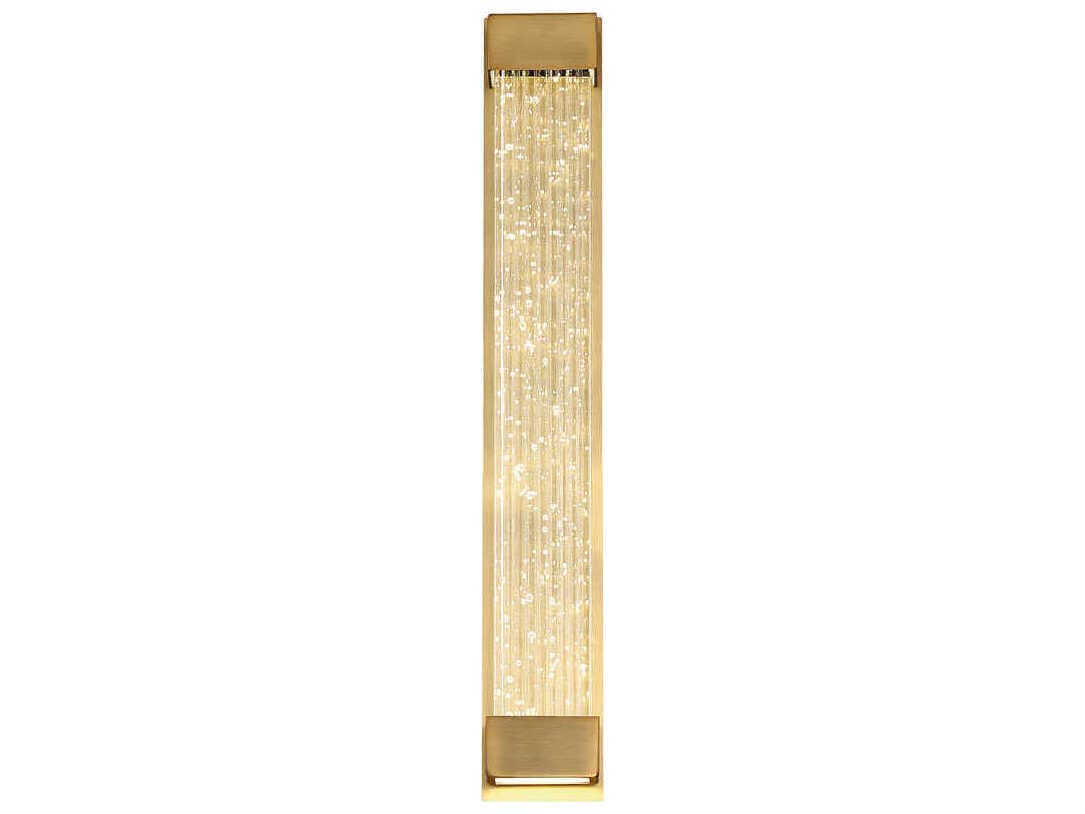 Modern Forms Tower 1-Light Aged Brass Crystal LED Wall Sconce
