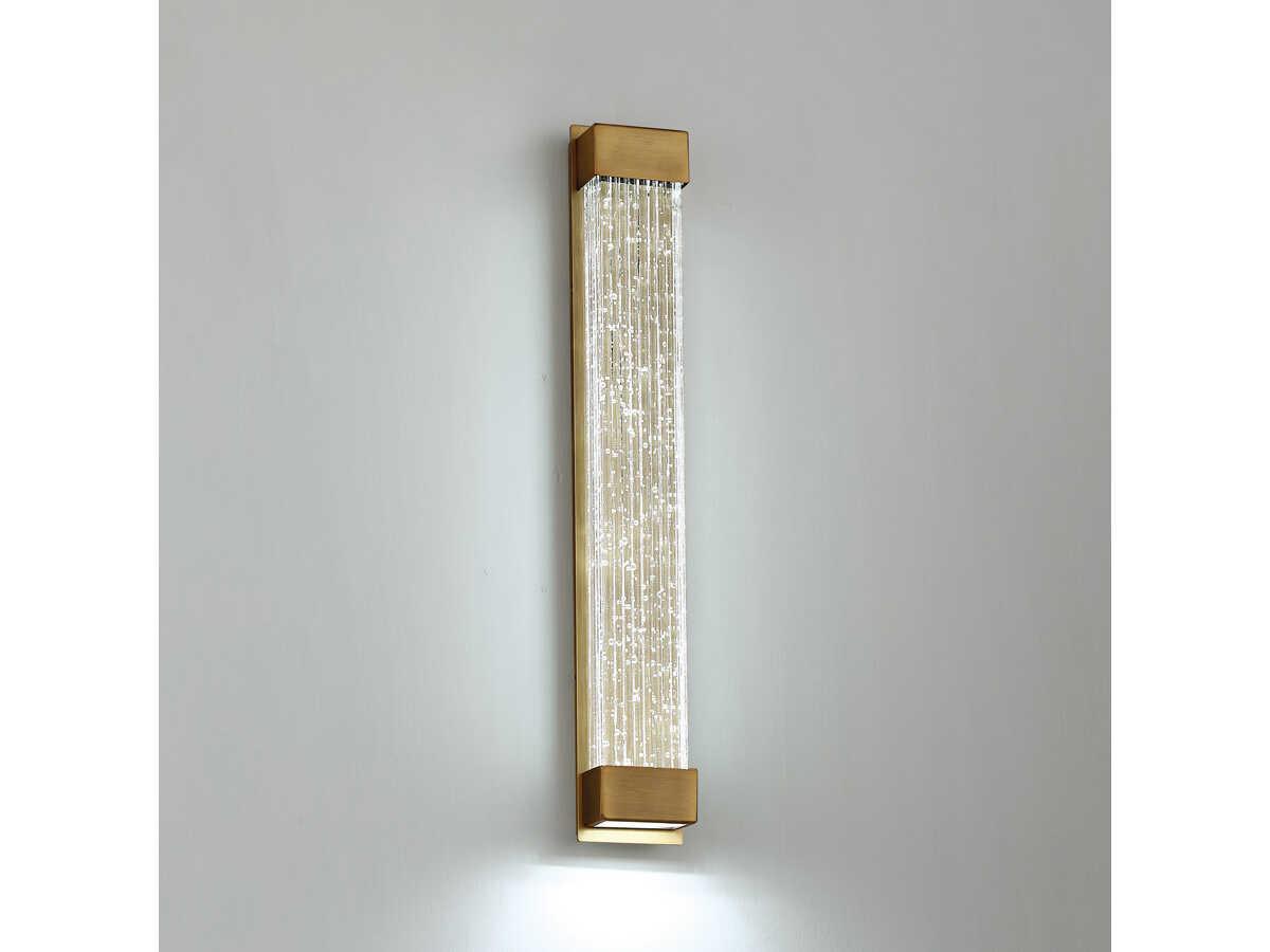 Modern Forms Tower 1-Light Aged Brass Crystal LED Wall Sconce