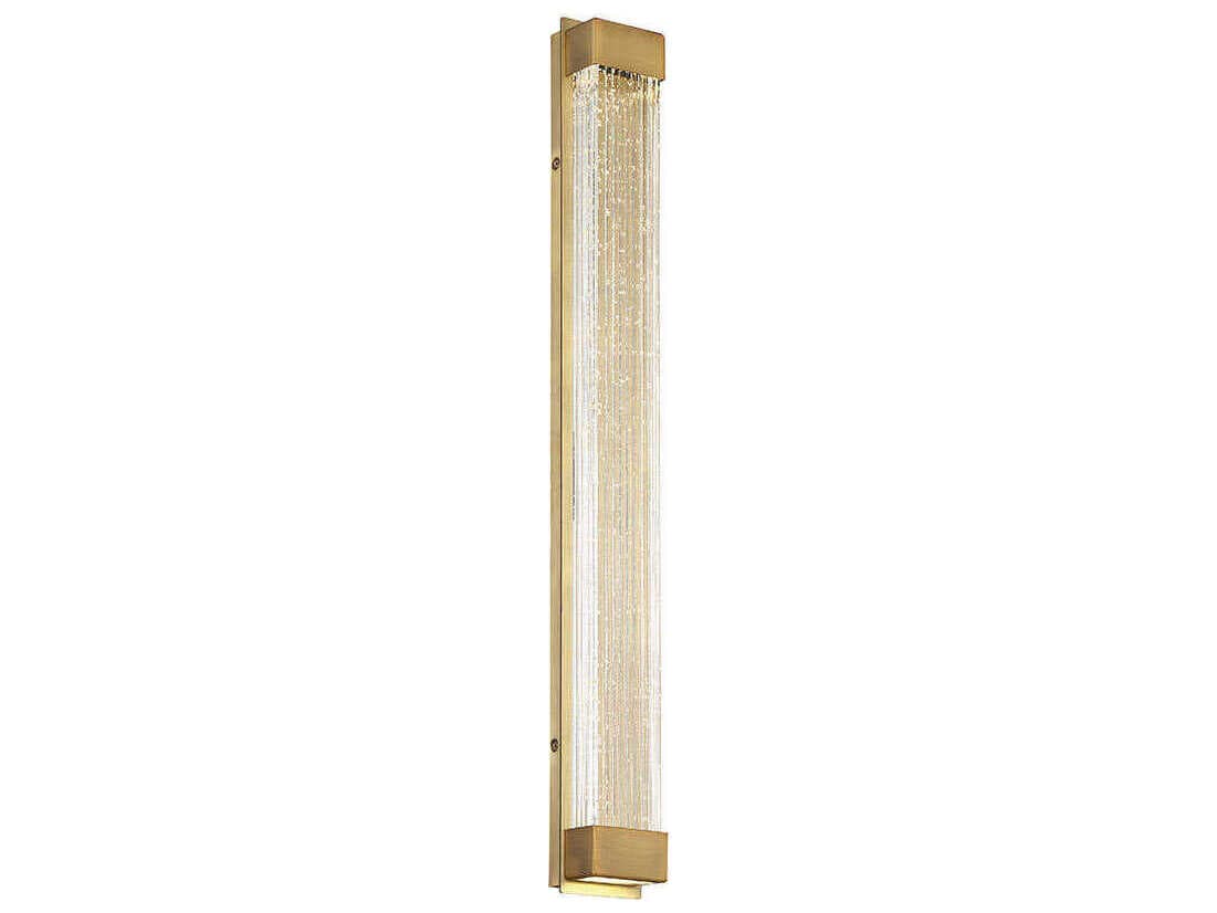 Modern Forms Tower 1-Light Aged Brass Crystal LED Wall Sconce