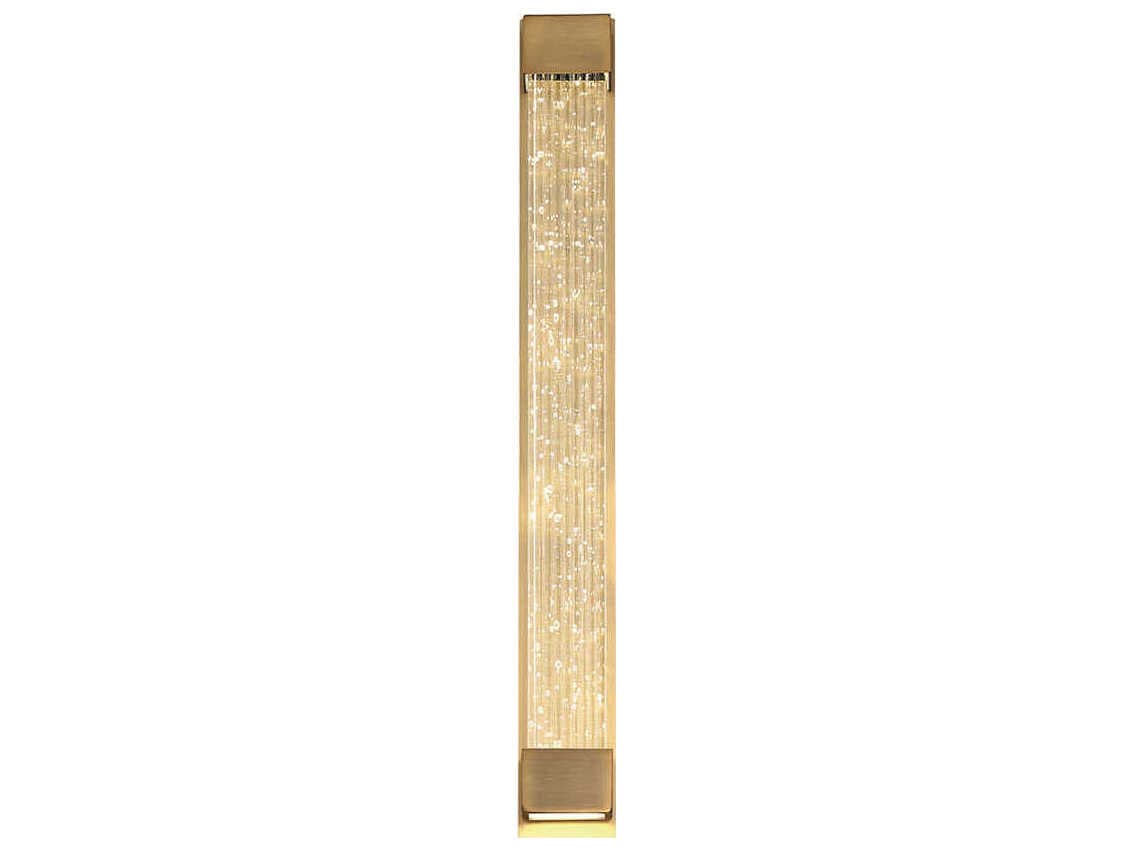 Modern Forms Tower 1-Light Aged Brass Crystal LED Wall Sconce