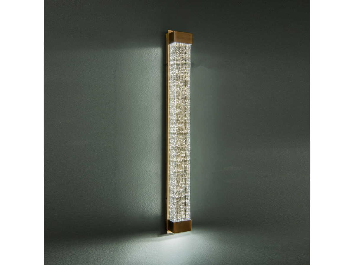 Modern Forms Tower 1-Light Aged Brass Crystal LED Wall Sconce