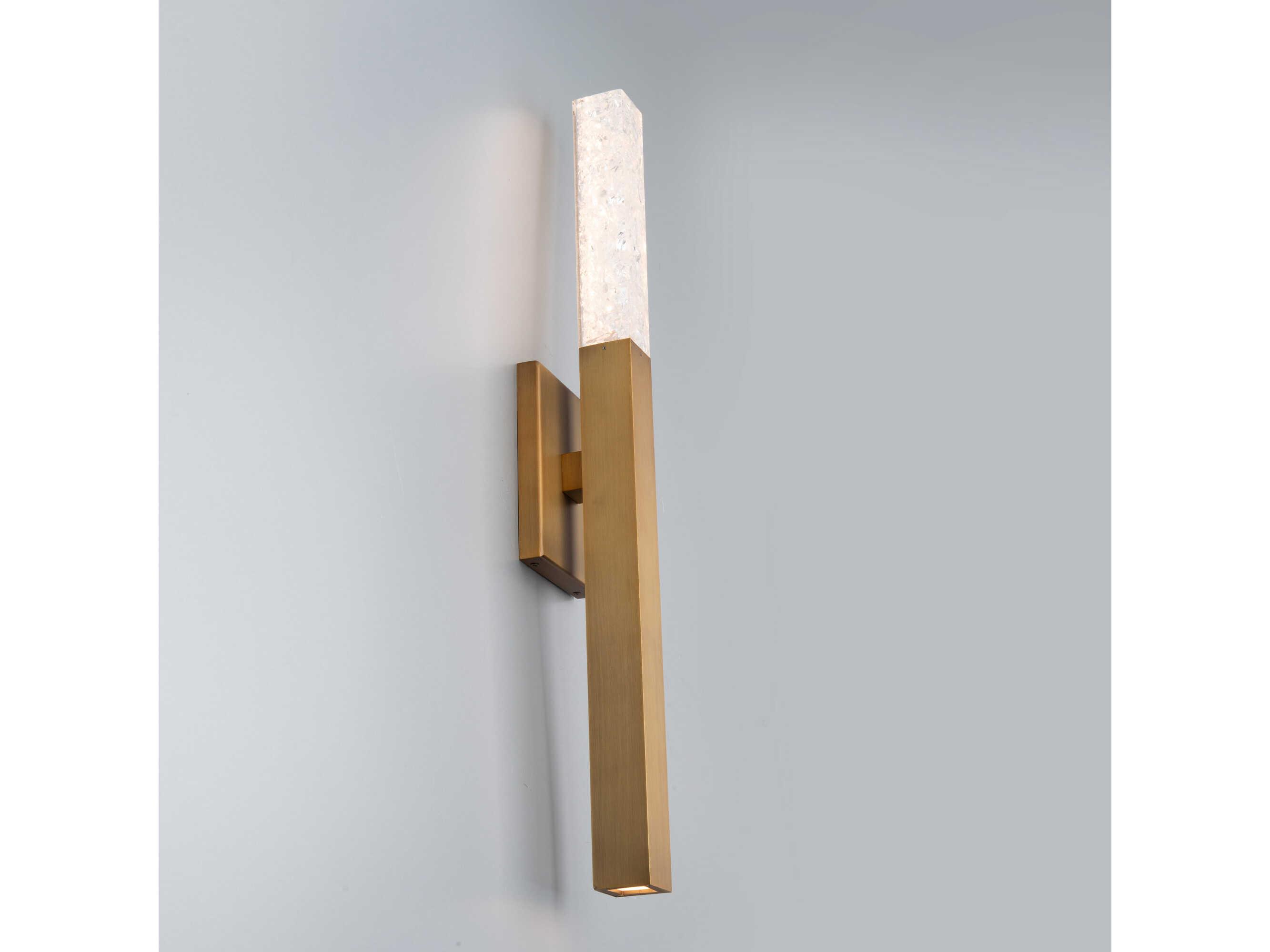Modern Forms Minx 1-Light Aged Brass Crystal LED Wall Sconce