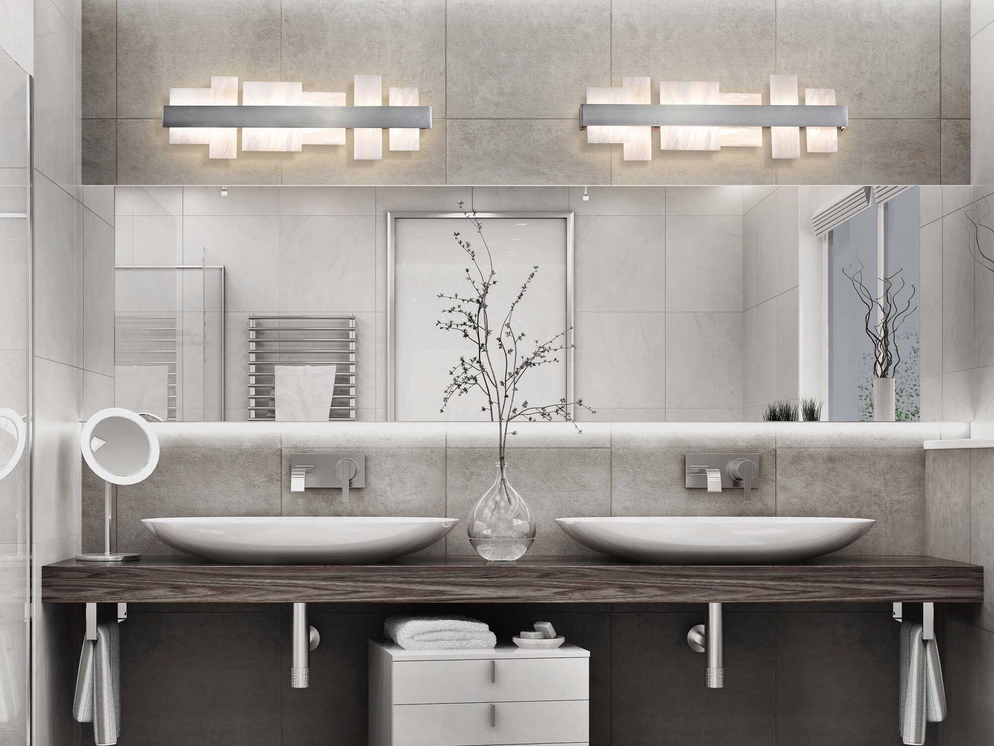 Modern Forms Acropolis 1-Light Brushed Nickel LED Vanity Light