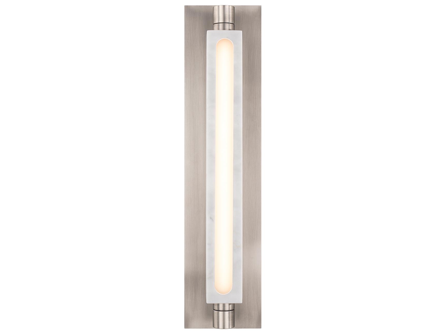 Modern Forms Stanchion 1-Light White Marble Brushed Nickel Wall Sconce