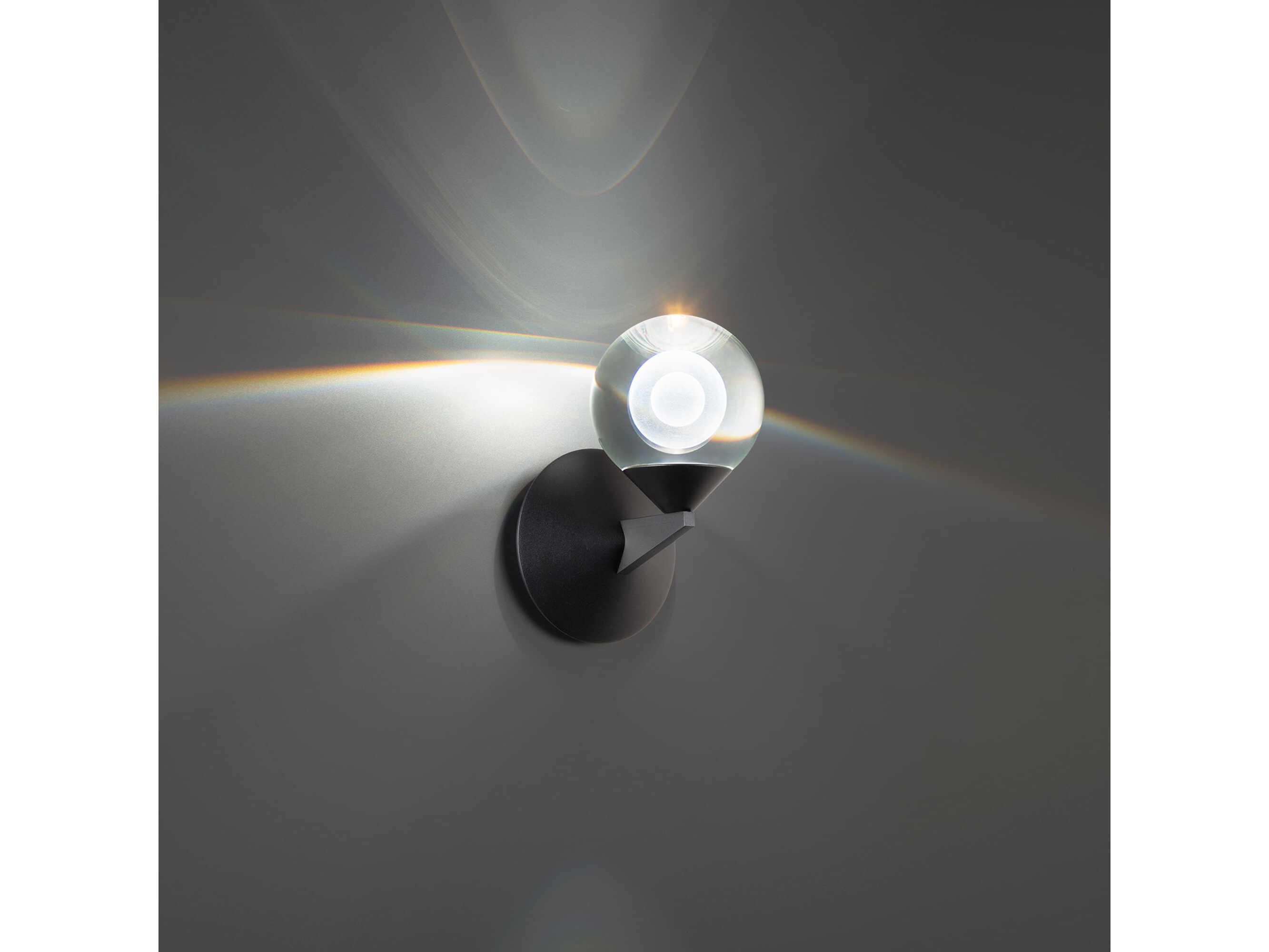Modern Forms Double Bubble 1-Light Black Crystal LED Wall Sconce