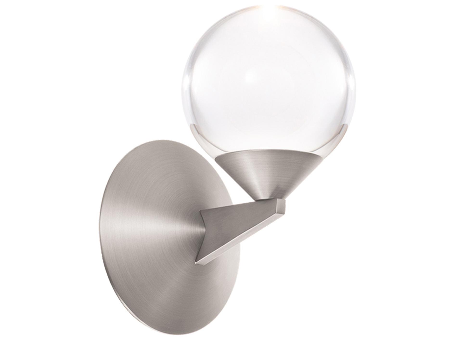 Modern Forms Double Bubble 1-Light Satin Nickel Crystal LED Wall Sconce