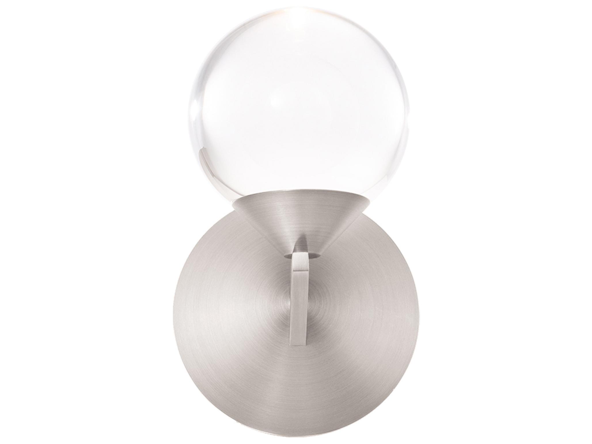 Modern Forms Double Bubble 1-Light Satin Nickel Crystal LED Wall Sconce