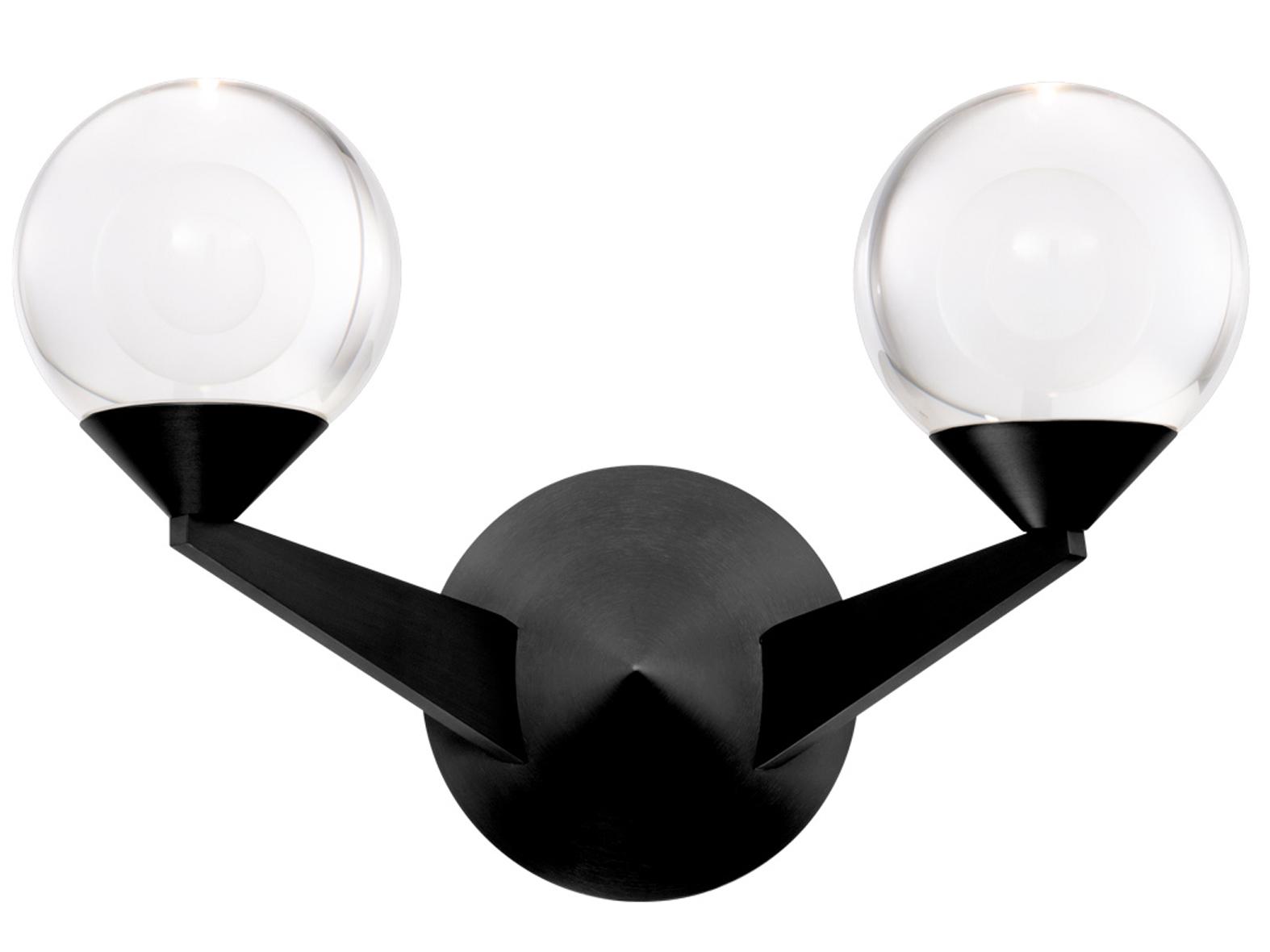Modern Forms Double Bubble 2-Light Black Crystal LED Wall Sconce