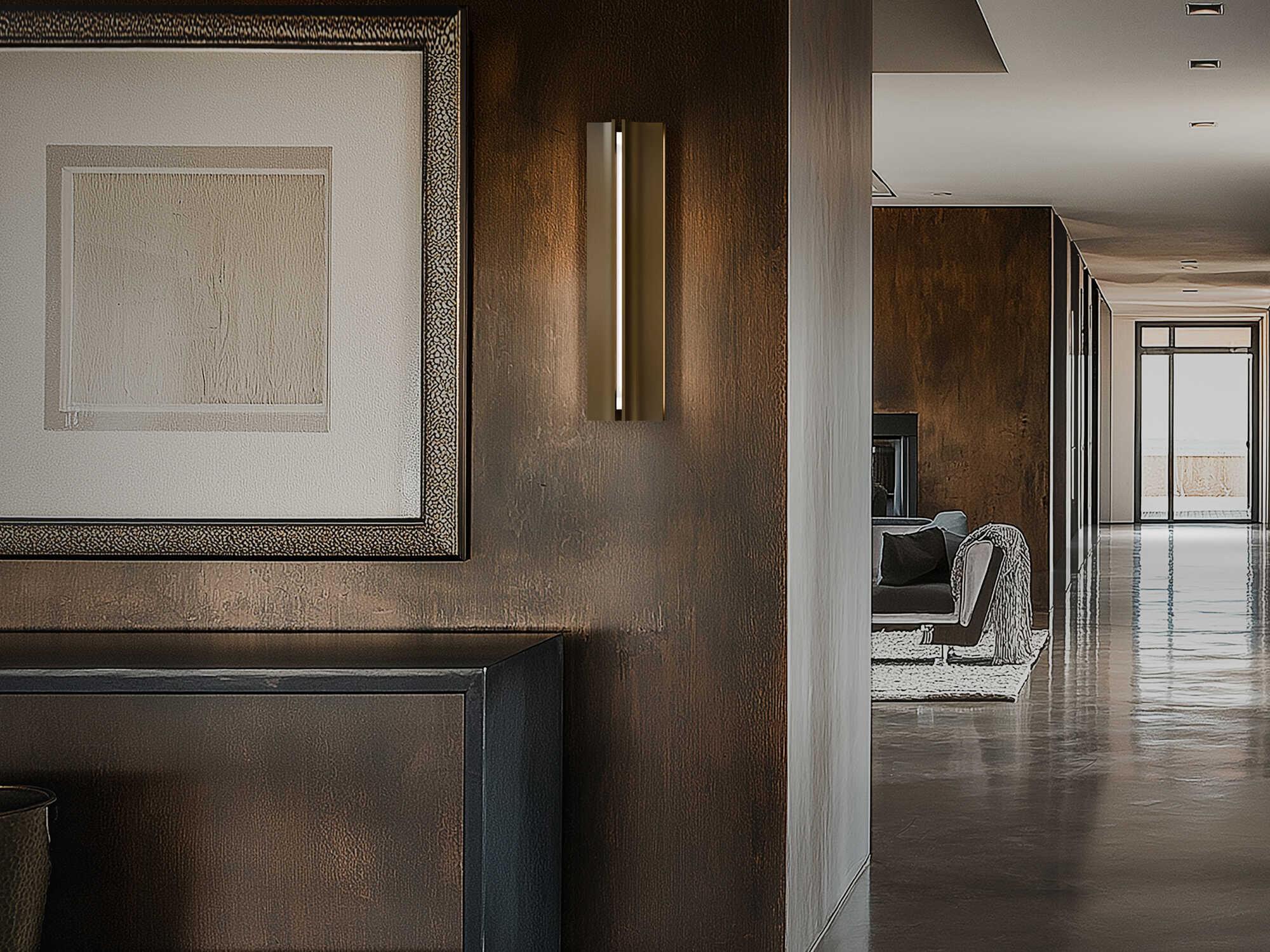 Modern Forms Strait 1-Light Aged Brass Wall Sconce