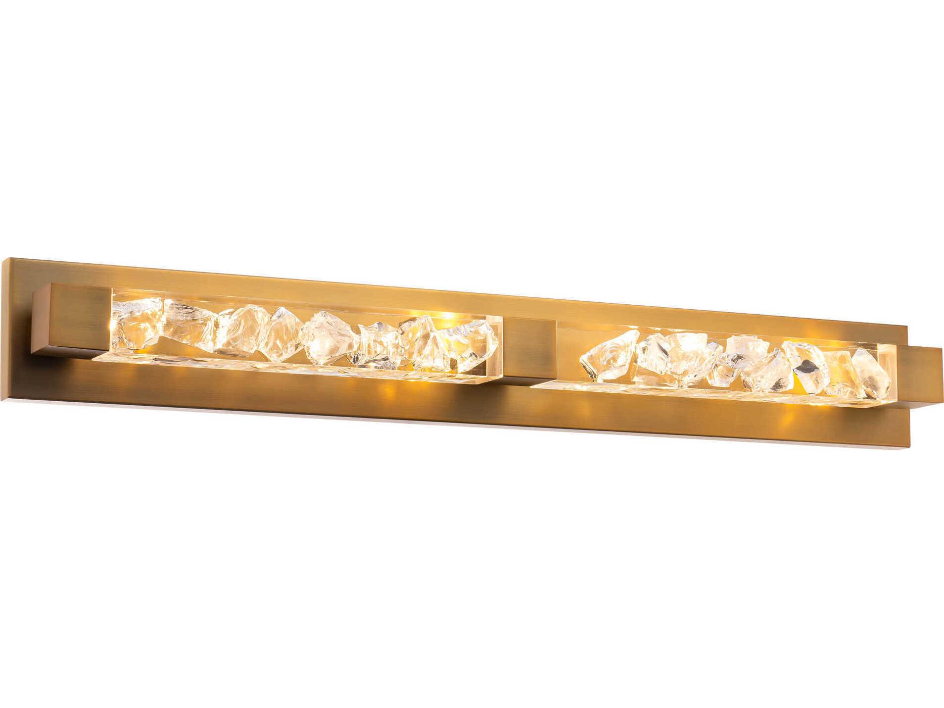 Modern Forms Terra 2-Light Aged Brass Crystal LED Vanity Light