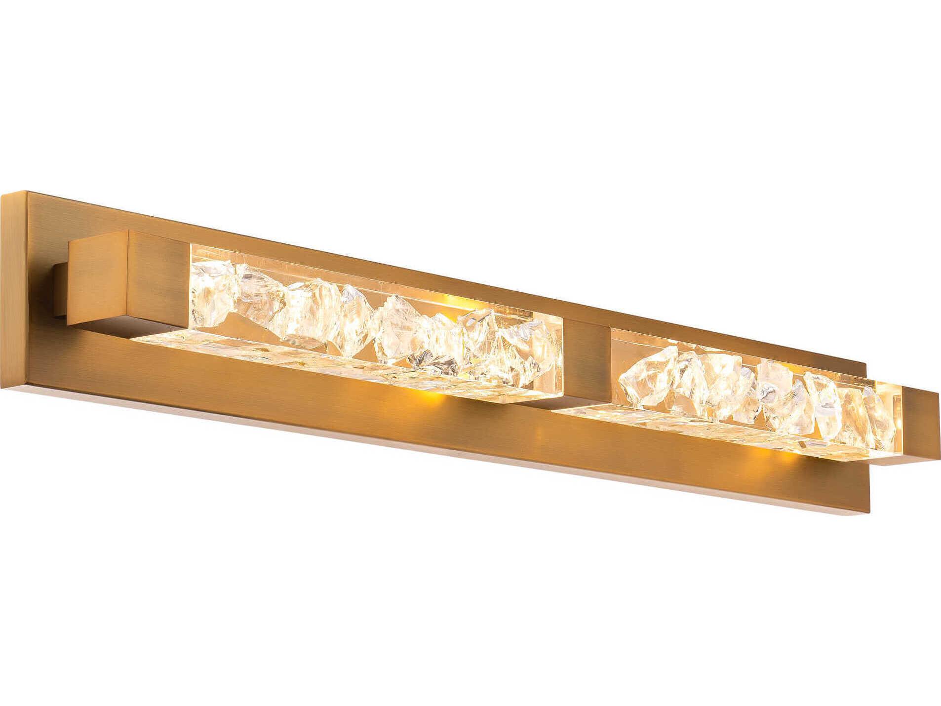 Modern Forms Terra 2-Light Aged Brass Crystal LED Vanity Light