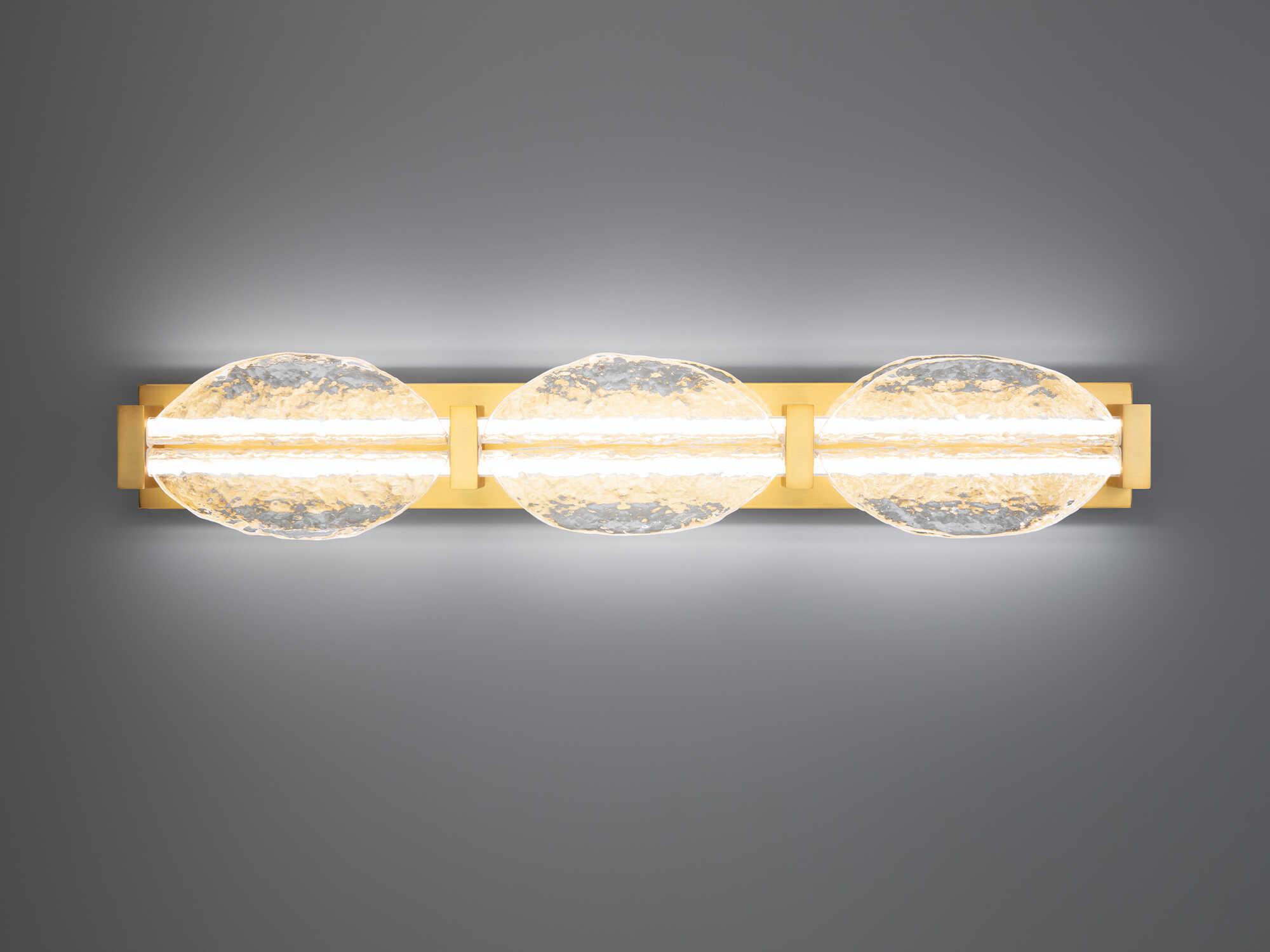 Modern Forms Deco 3-Light Aged Brass Vanity Light