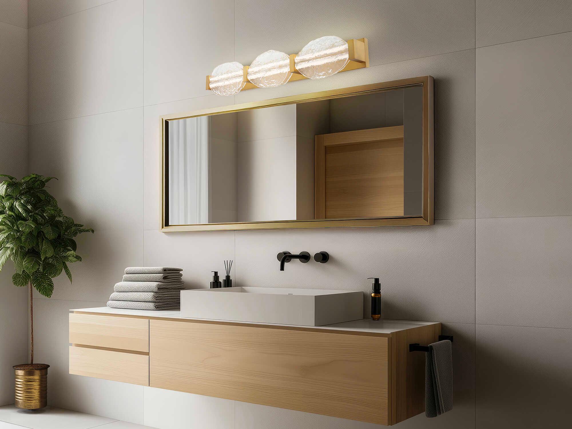 Modern Forms Deco 3-Light Aged Brass Vanity Light